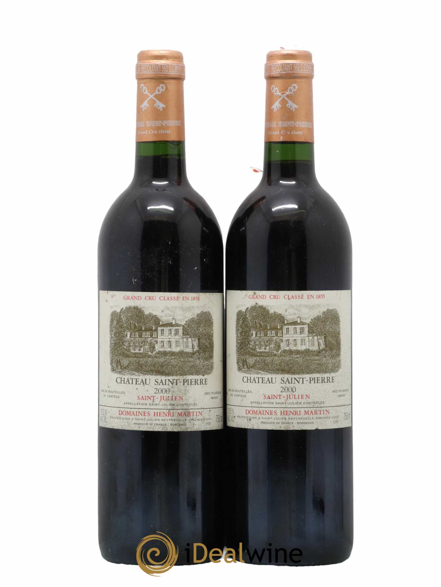 Château Saint-Pierre 4ème Grand Cru Classé 2000 - Lot de 2 bouteilles - 0