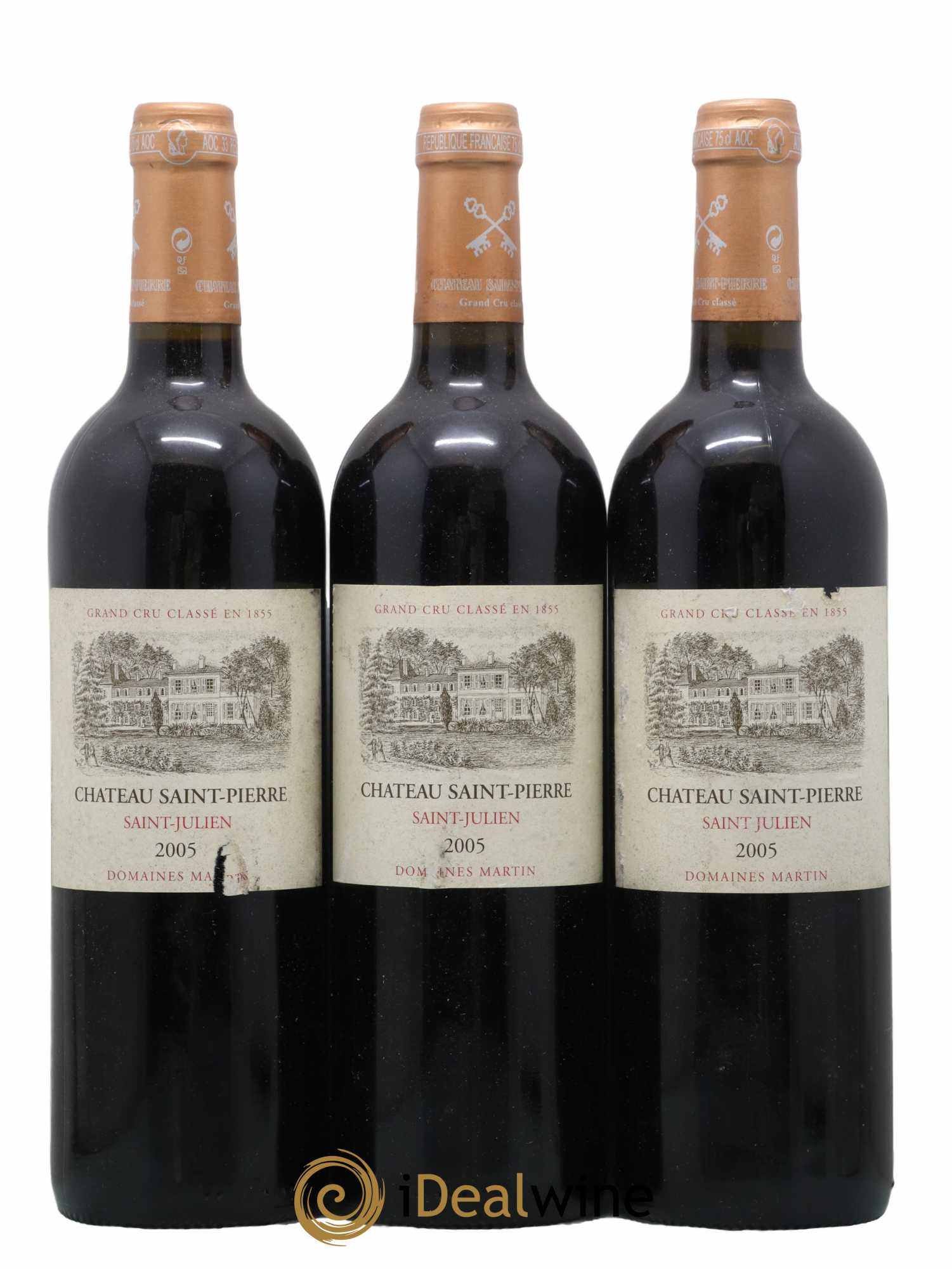 Château Saint-Pierre 4ème Grand Cru Classé 2005 - Lot de 3 bouteilles - 0