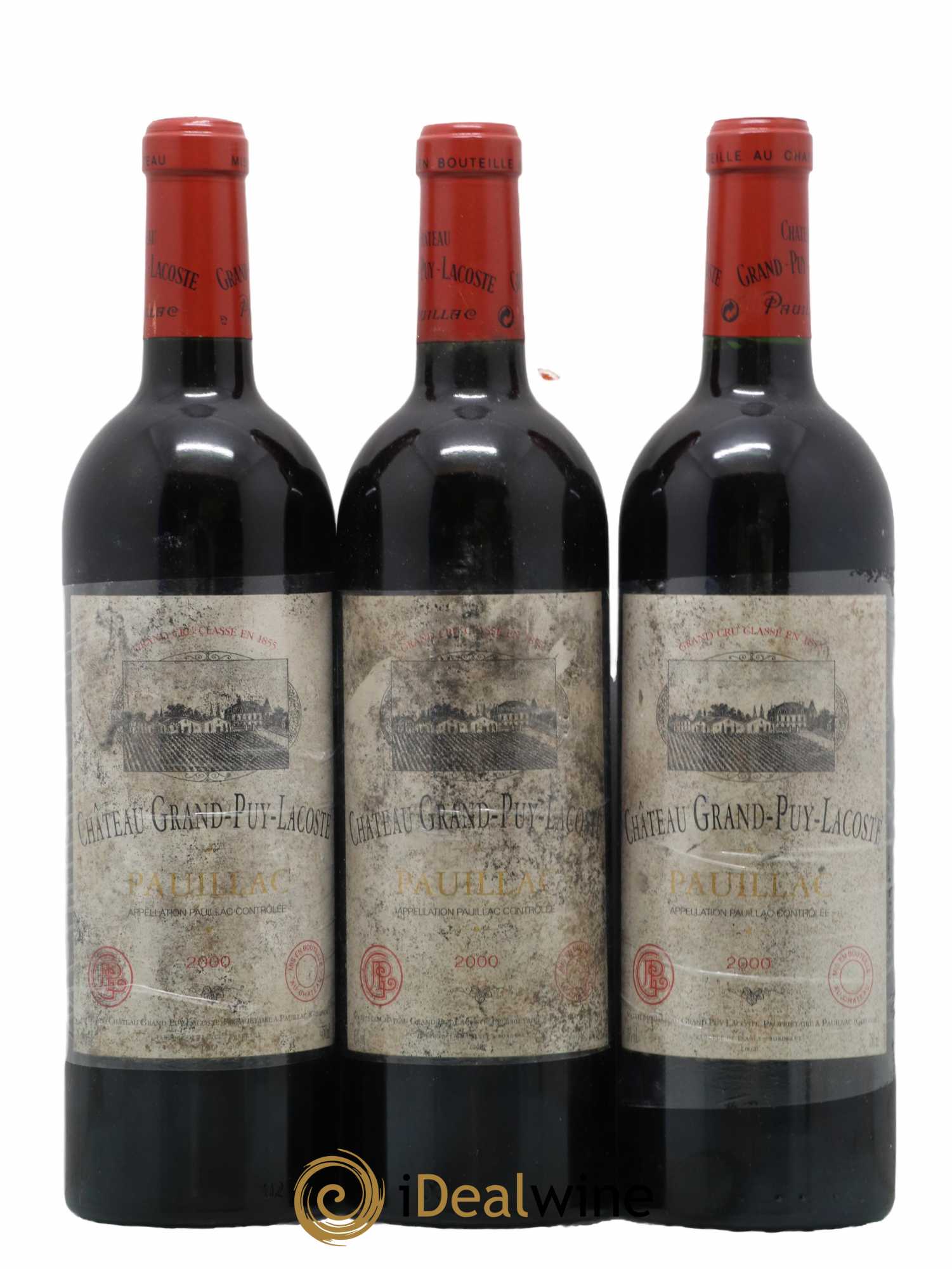 Château Grand Puy Lacoste 5ème Grand Cru Classé 2000 - Lot de 3 bouteilles - 0