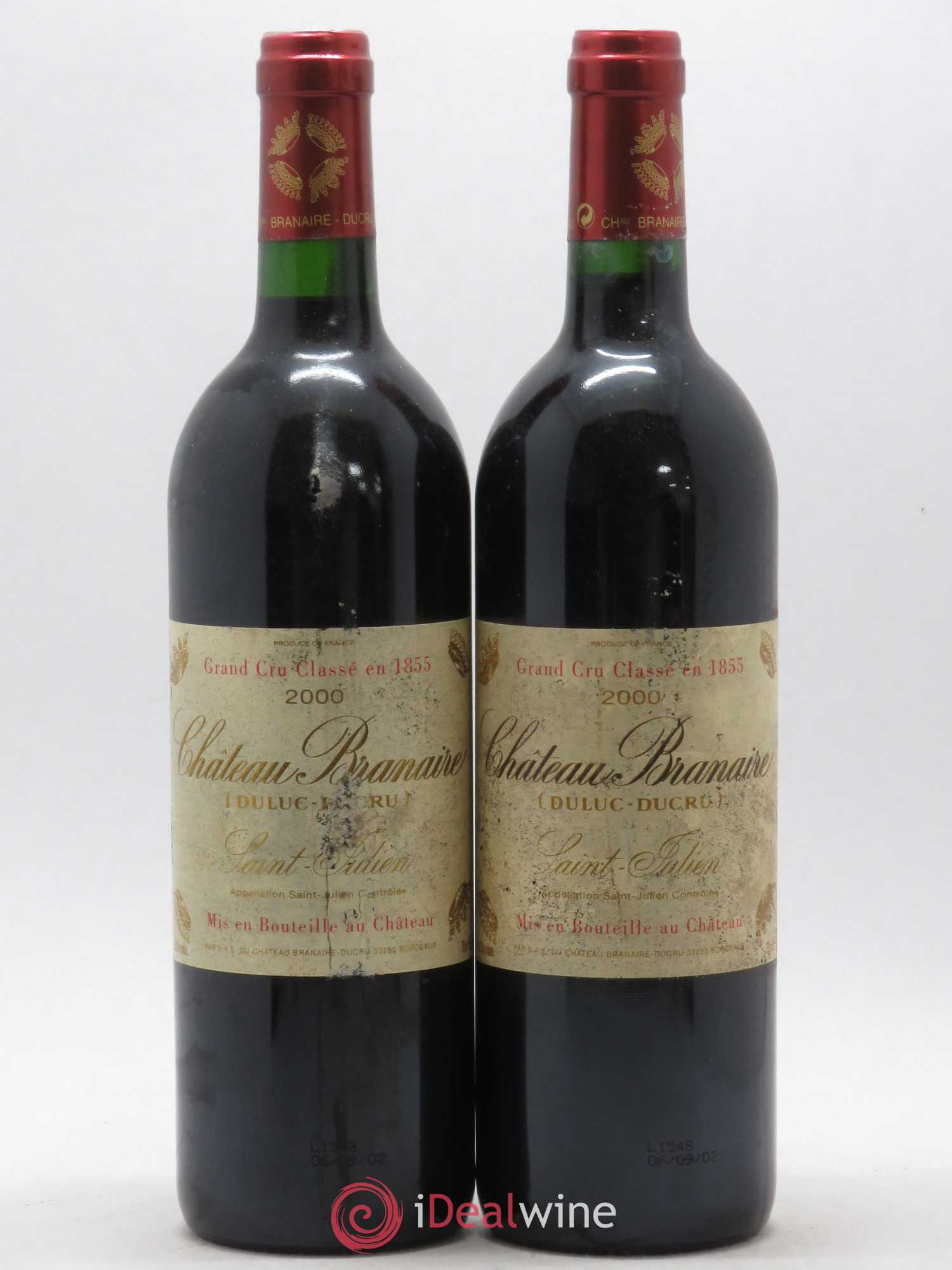 Château Branaire Ducru 4ème Grand Cru Classé 2000 - Lot de 2 bouteilles - 0