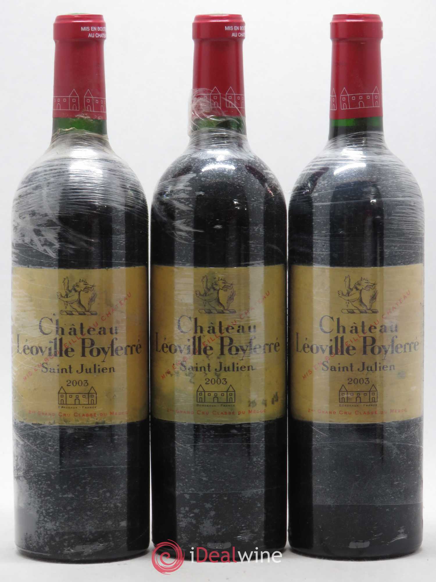 Château Léoville Poyferré 2ème Grand Cru Classé 2003 - Lot de 3 bouteilles - 0