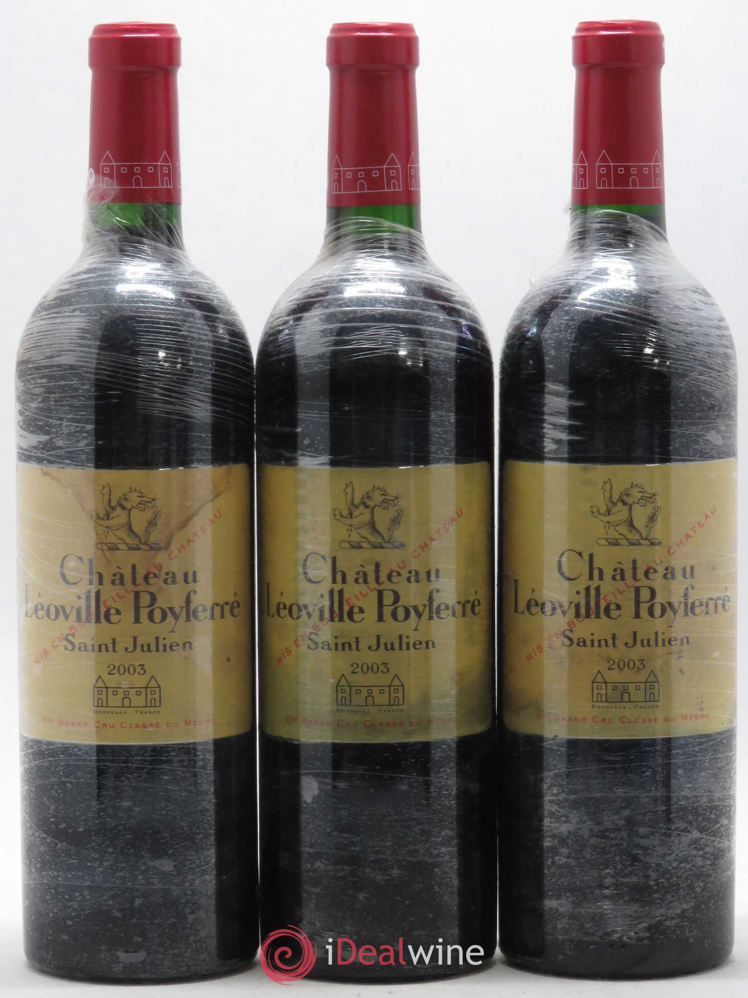 Château Léoville Poyferré 2ème Grand Cru Classé 2003 - Lot de 3 bouteilles - 0