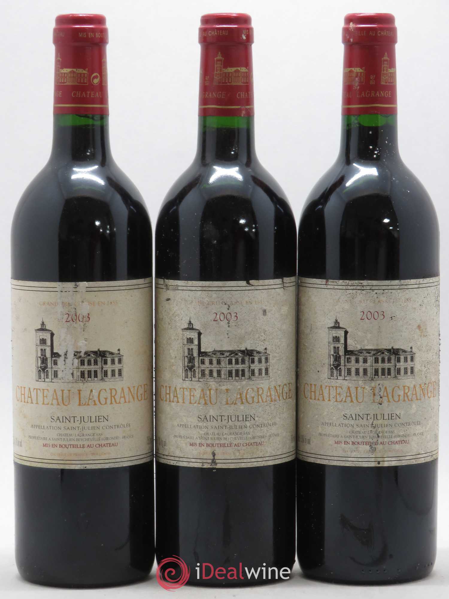 Château Lagrange 3ème Grand Cru Classé 2003 - Lot de 3 bouteilles - 0