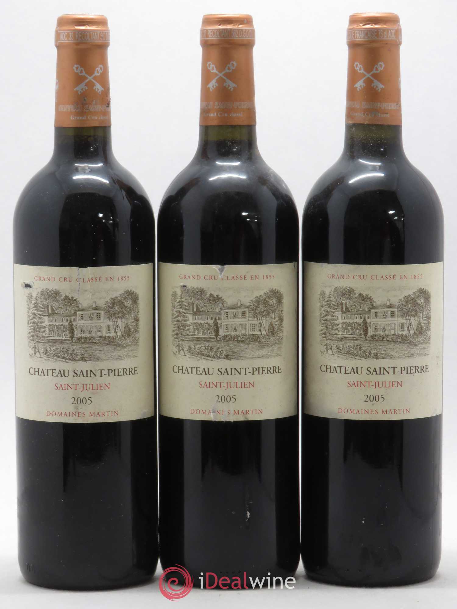 Château Saint-Pierre 4ème Grand Cru Classé 2005 - Lot de 3 bouteilles - 0