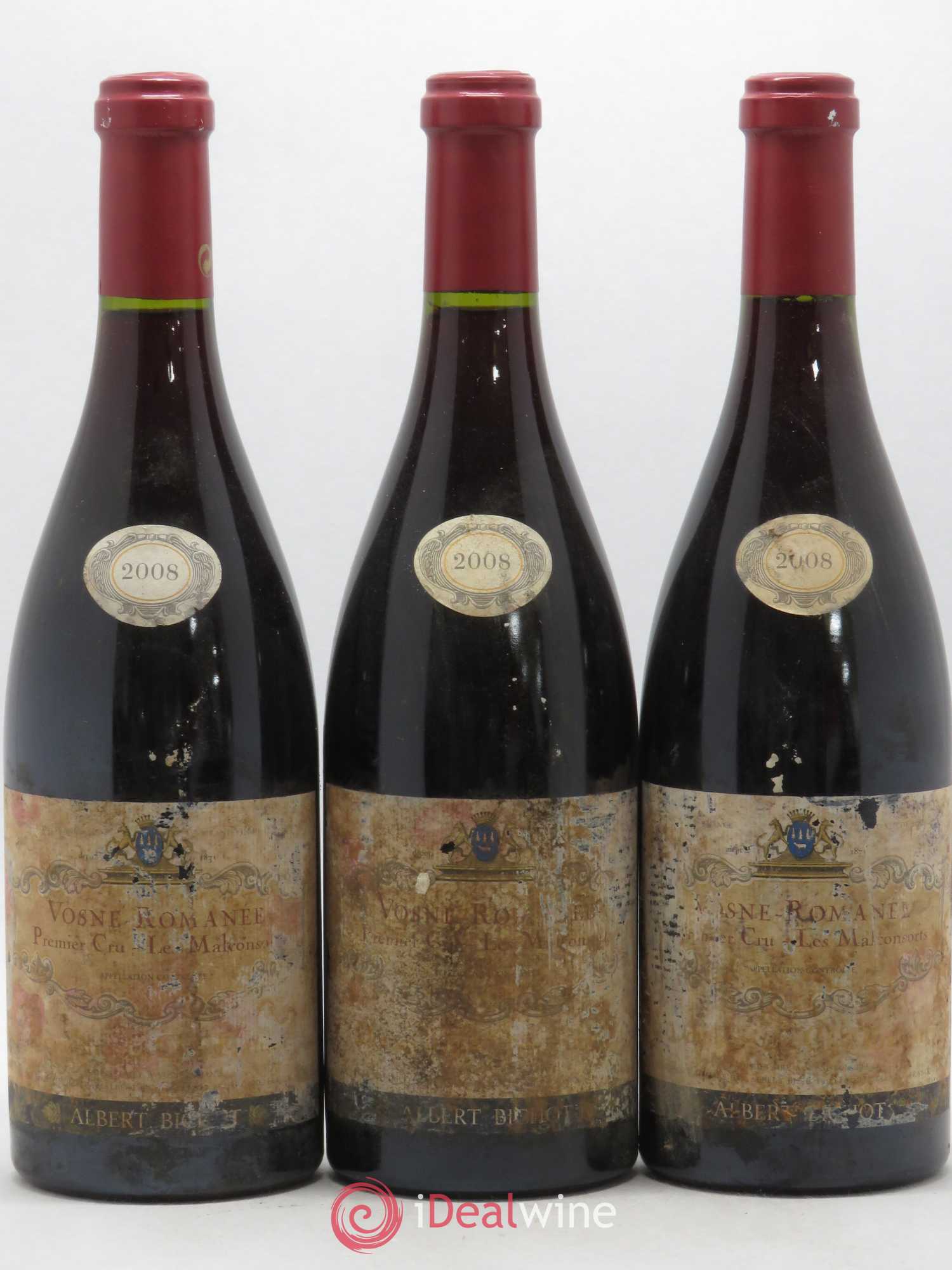 Vosne-Romanée 1er Cru Les Malconsorts Clos Frantin - Albert Bichot 2008 - Lot de 3 bouteilles - 0