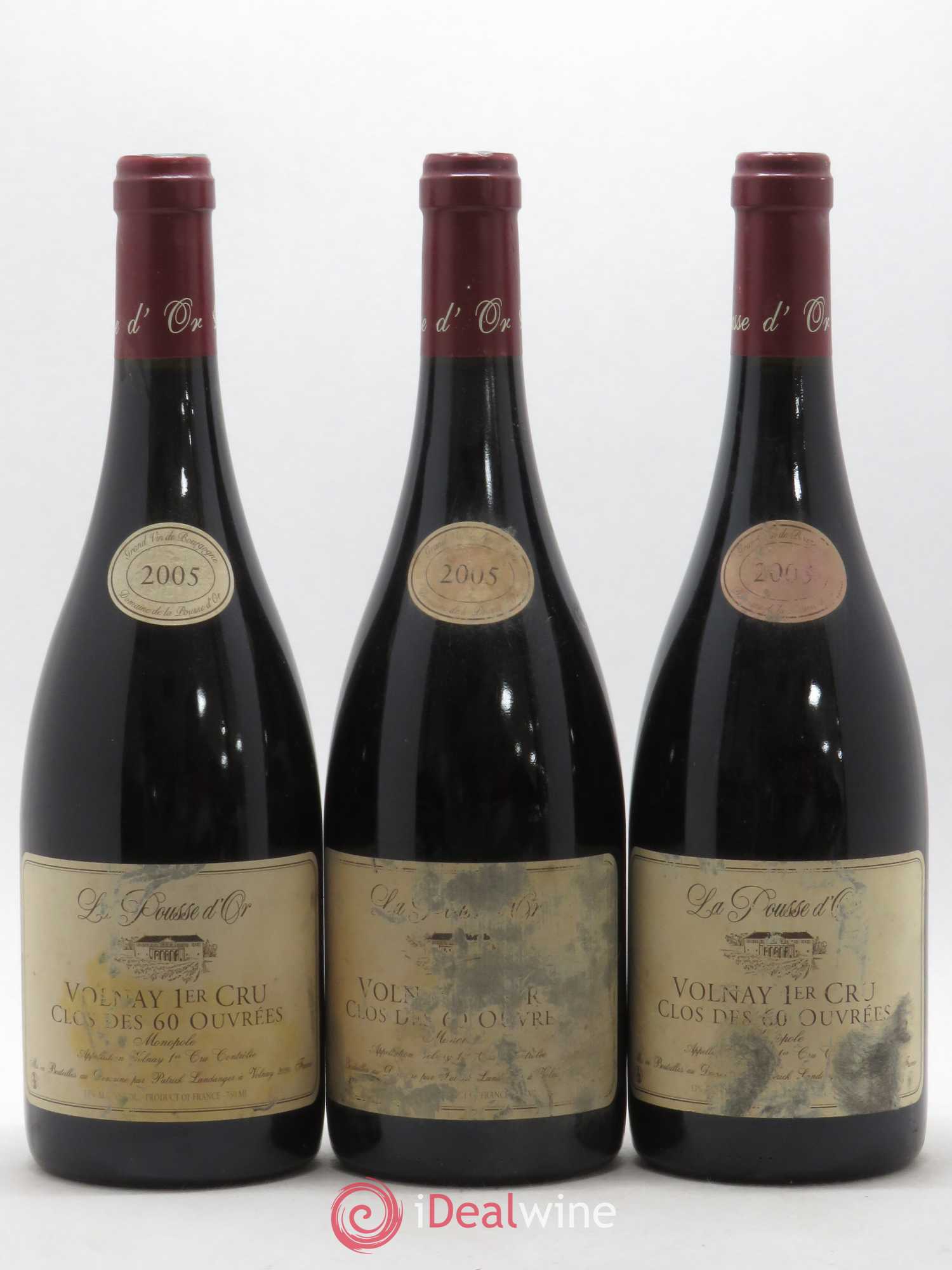 Volnay 1er Cru Clos des 60 ouvrées La Pousse d'Or (Domaine de) 2005 - Lot de 3 bouteilles - 0