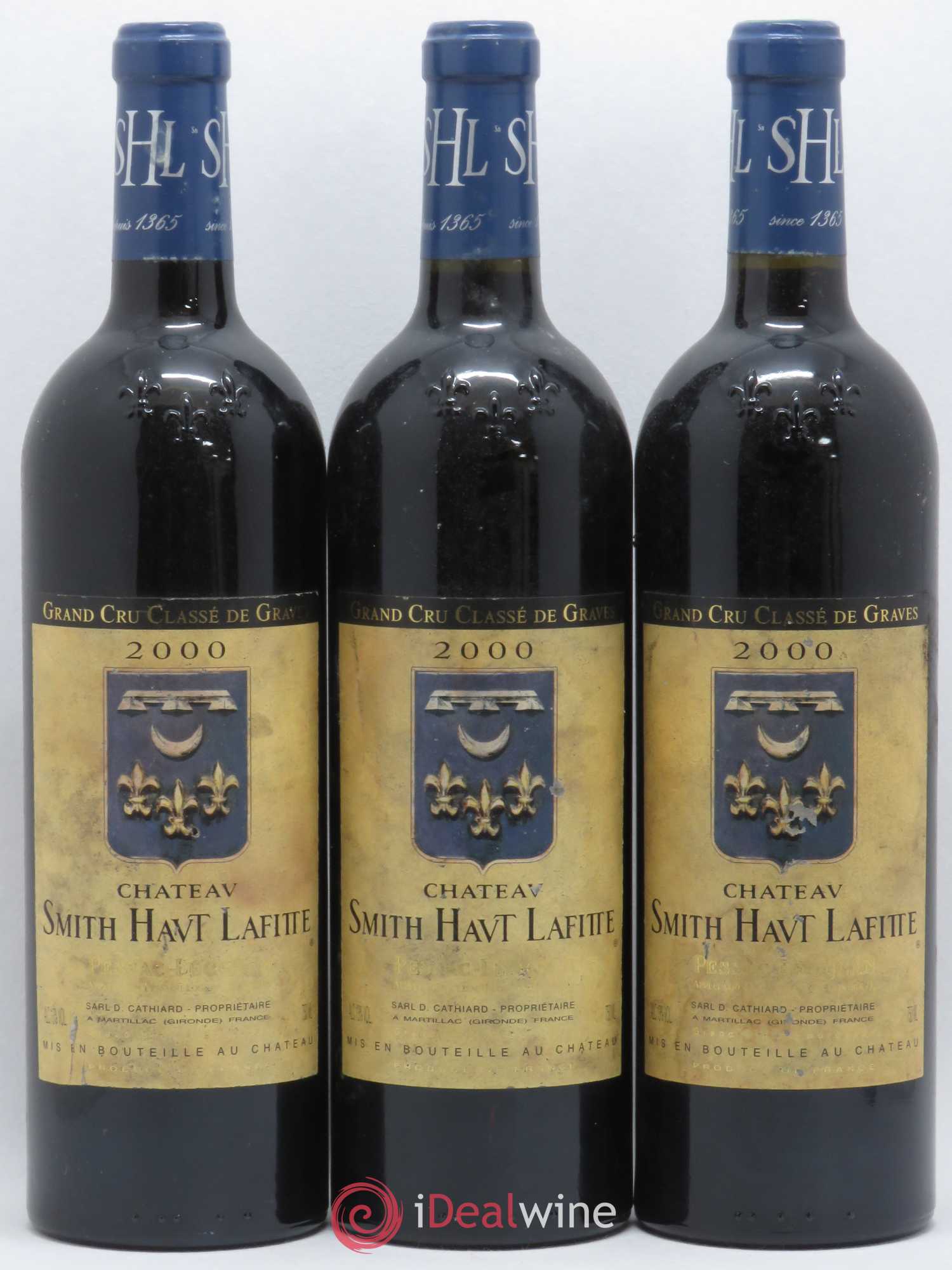 Château Smith Haut Lafitte Cru Classé de Graves 2000 - Lot de 3 bouteilles - 0