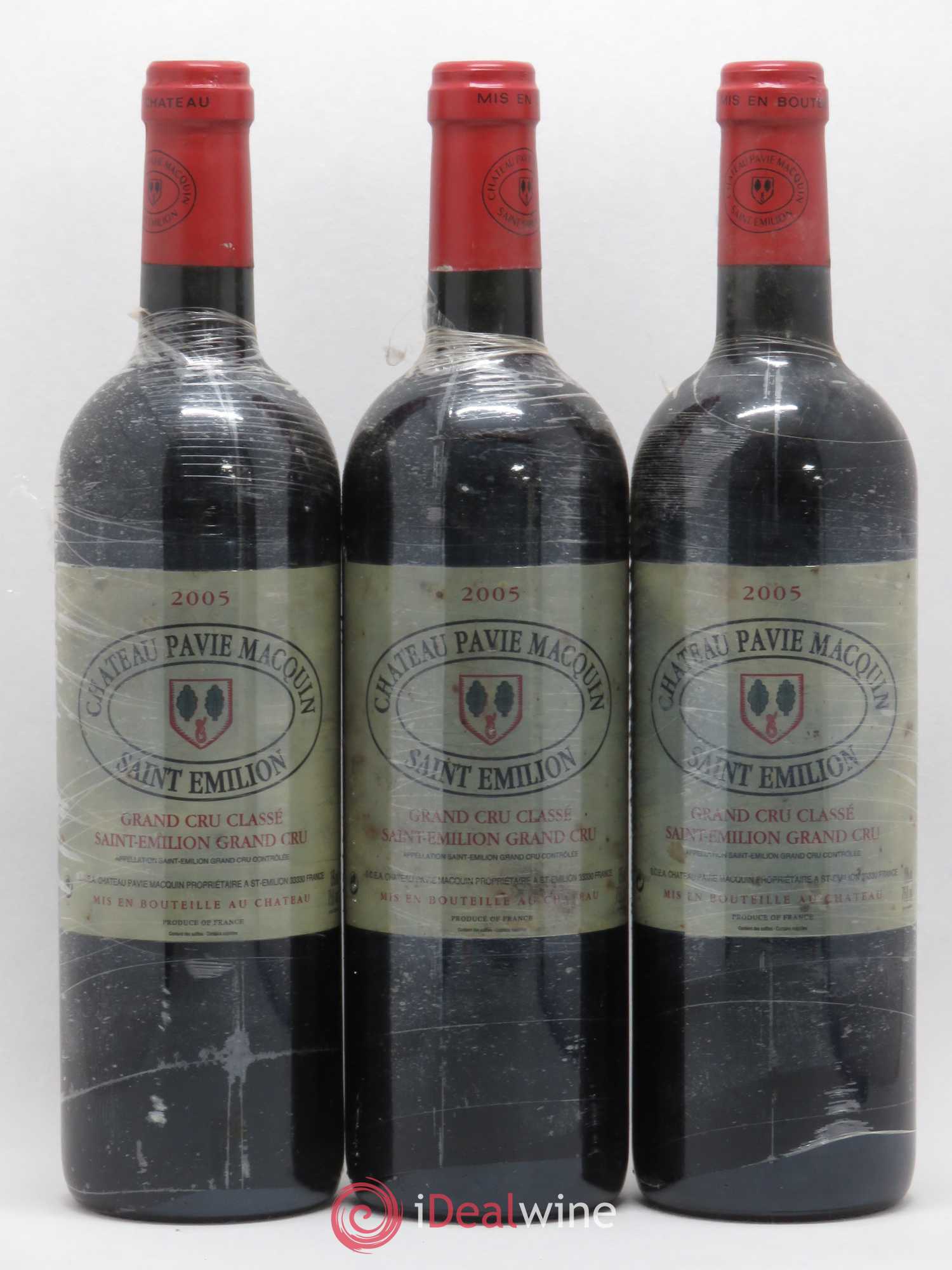 Château Pavie Macquin 1er Grand Cru Classé B 2005 - Lot de 3 bouteilles - 0