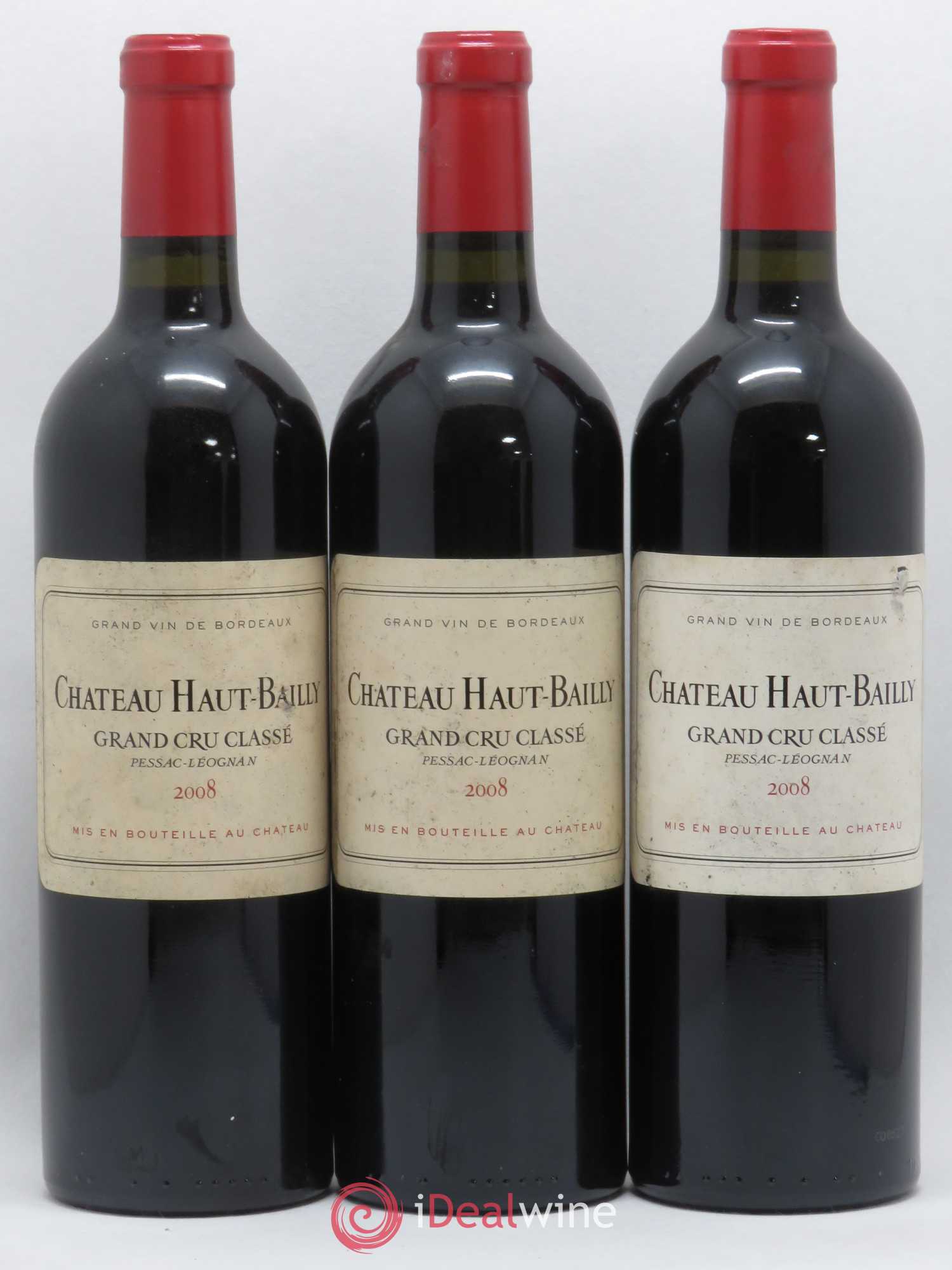 Château Haut-Bailly Cru Classé de Graves 2008 - Lot de 3 bouteilles - 0