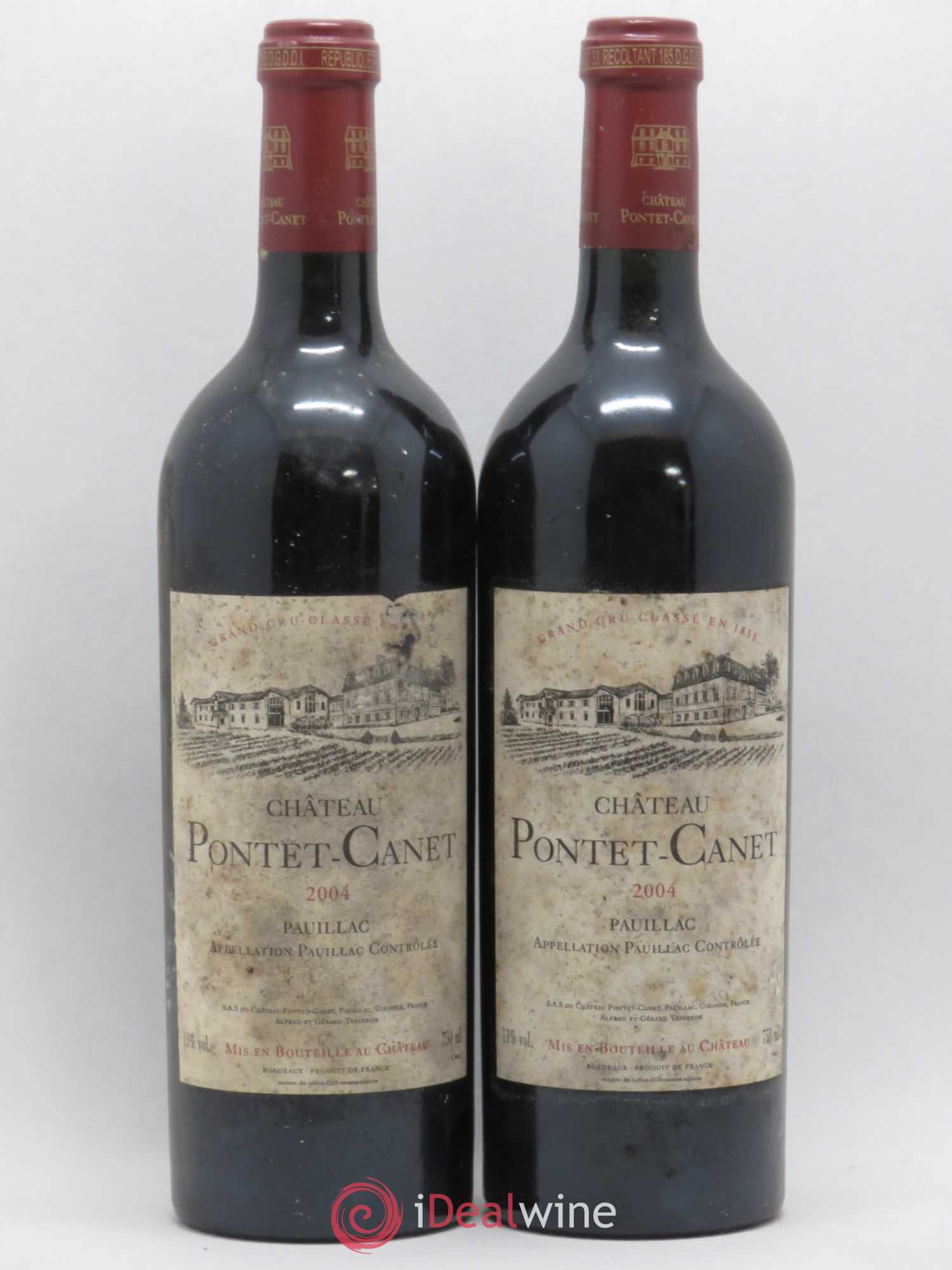 Château Pontet Canet 5ème Grand Cru Classé 2004 - Lot de 2 bouteilles - 0