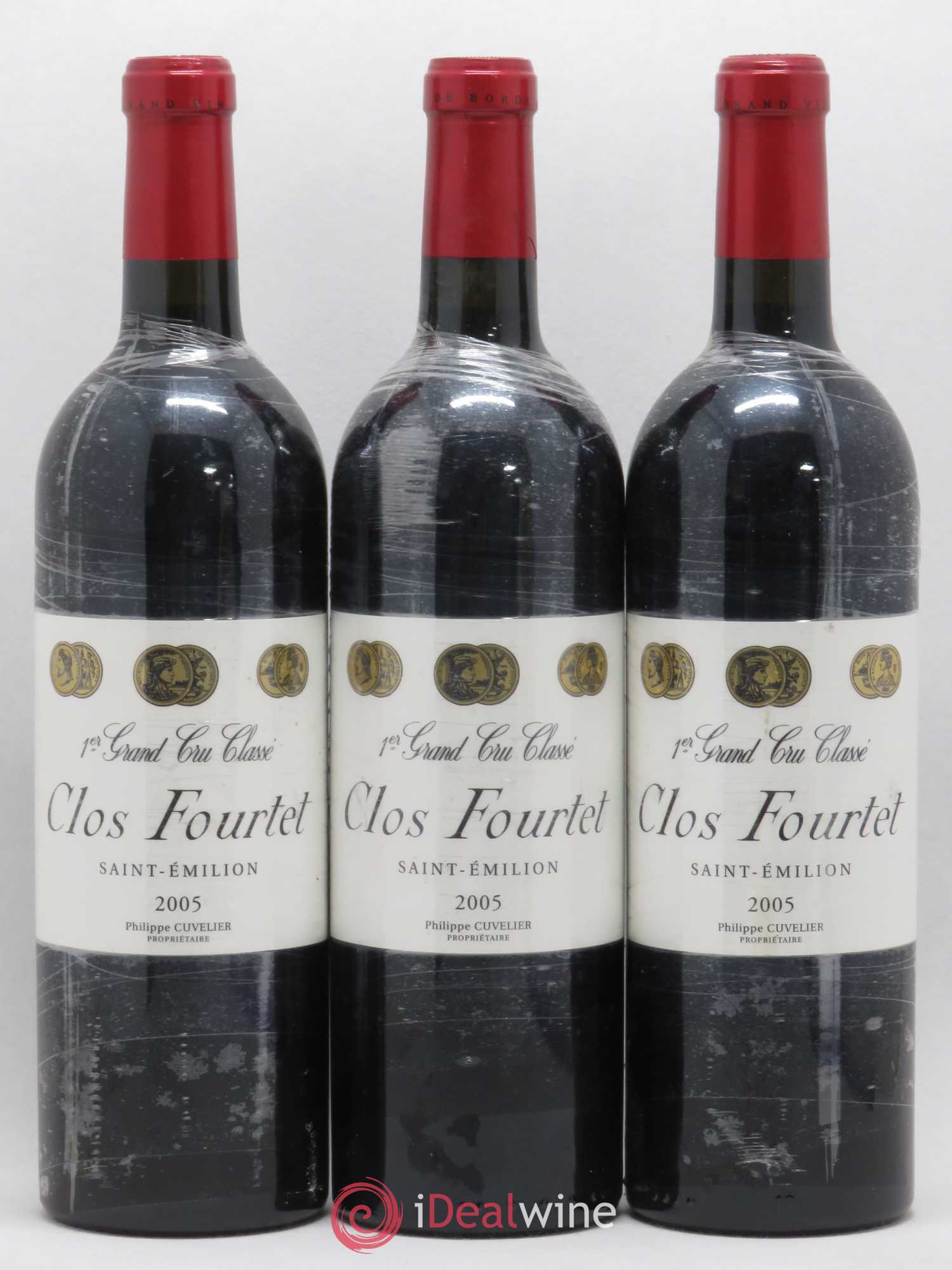 Clos Fourtet 1er Grand Cru Classé B 2005 - Lot de 3 bouteilles - 0