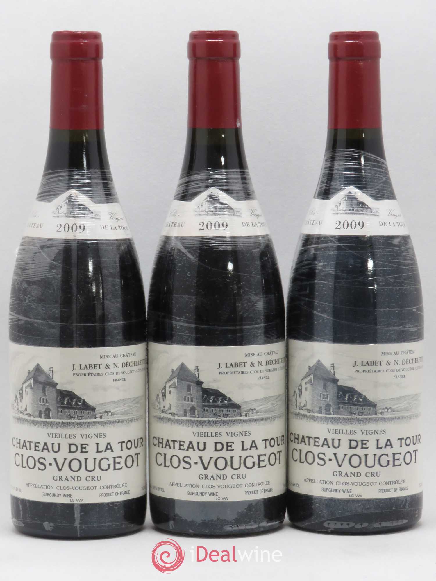 Clos de Vougeot Grand Cru Vieilles Vignes Château de La Tour 2009 - Lot de 3 bouteilles - 0