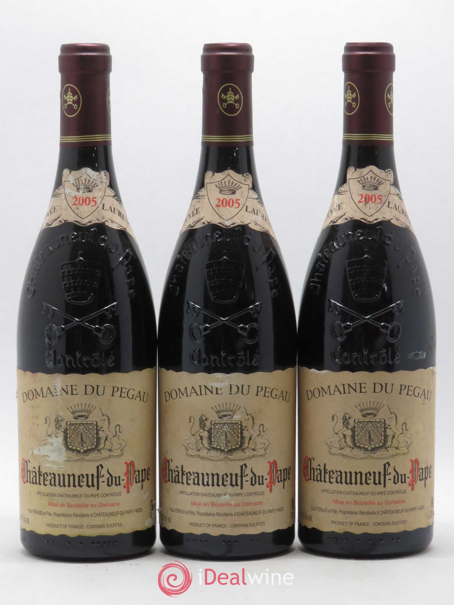 Châteauneuf-du-Pape Domaine du Pégau Cuvée Laurence Paul et Laurence Féraud 2005 - Lot de 3 bouteilles - 0