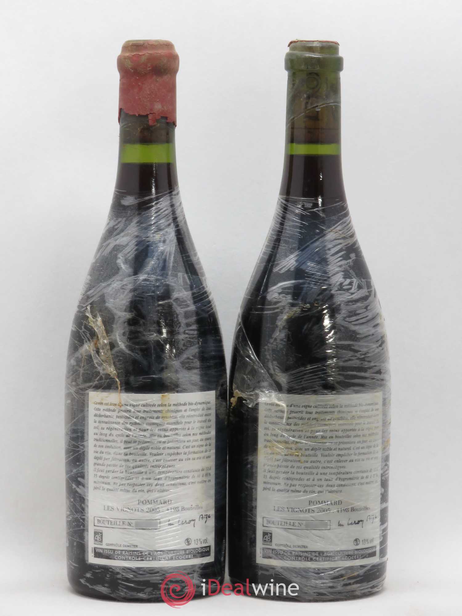 Pommard Les Vignots Leroy (Domaine) 2005 - Lot de 2 bouteilles - 1
