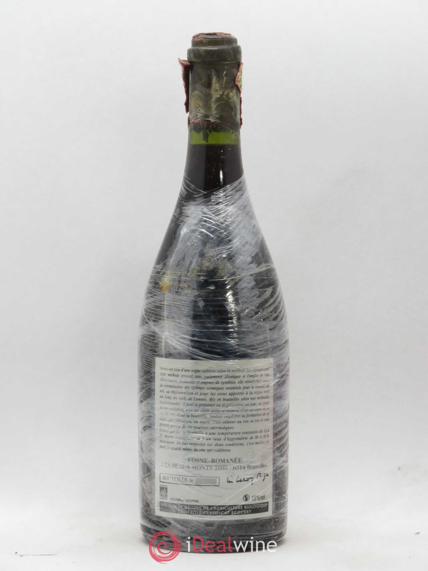 Vosne-Romanée 1er Cru Les Beaux-Monts Leroy (Domaine) 2005 - Lot de 1 bouteille - 1