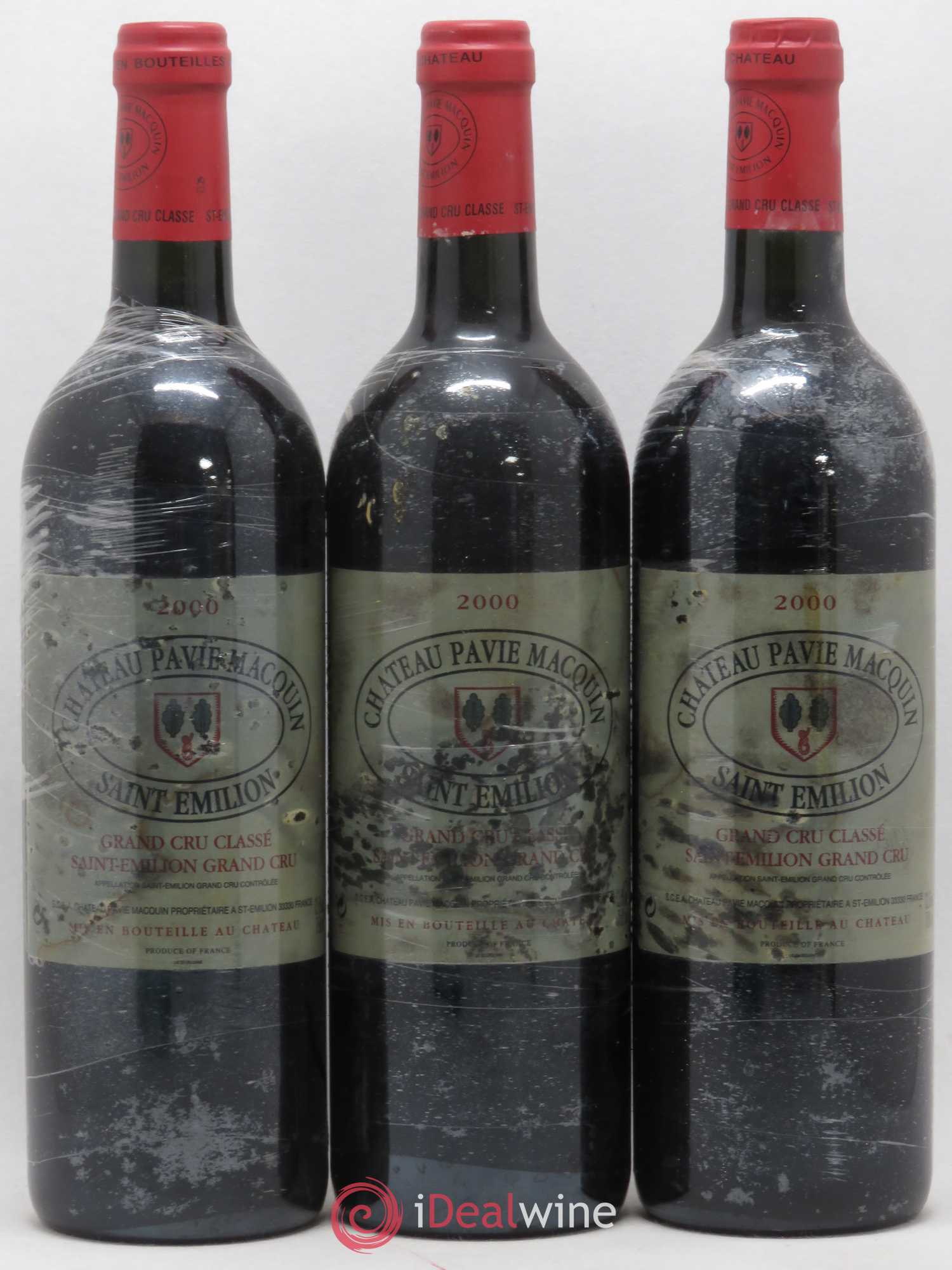 Château Pavie Macquin 1er Grand Cru Classé B 2000 - Lot de 3 bouteilles - 0