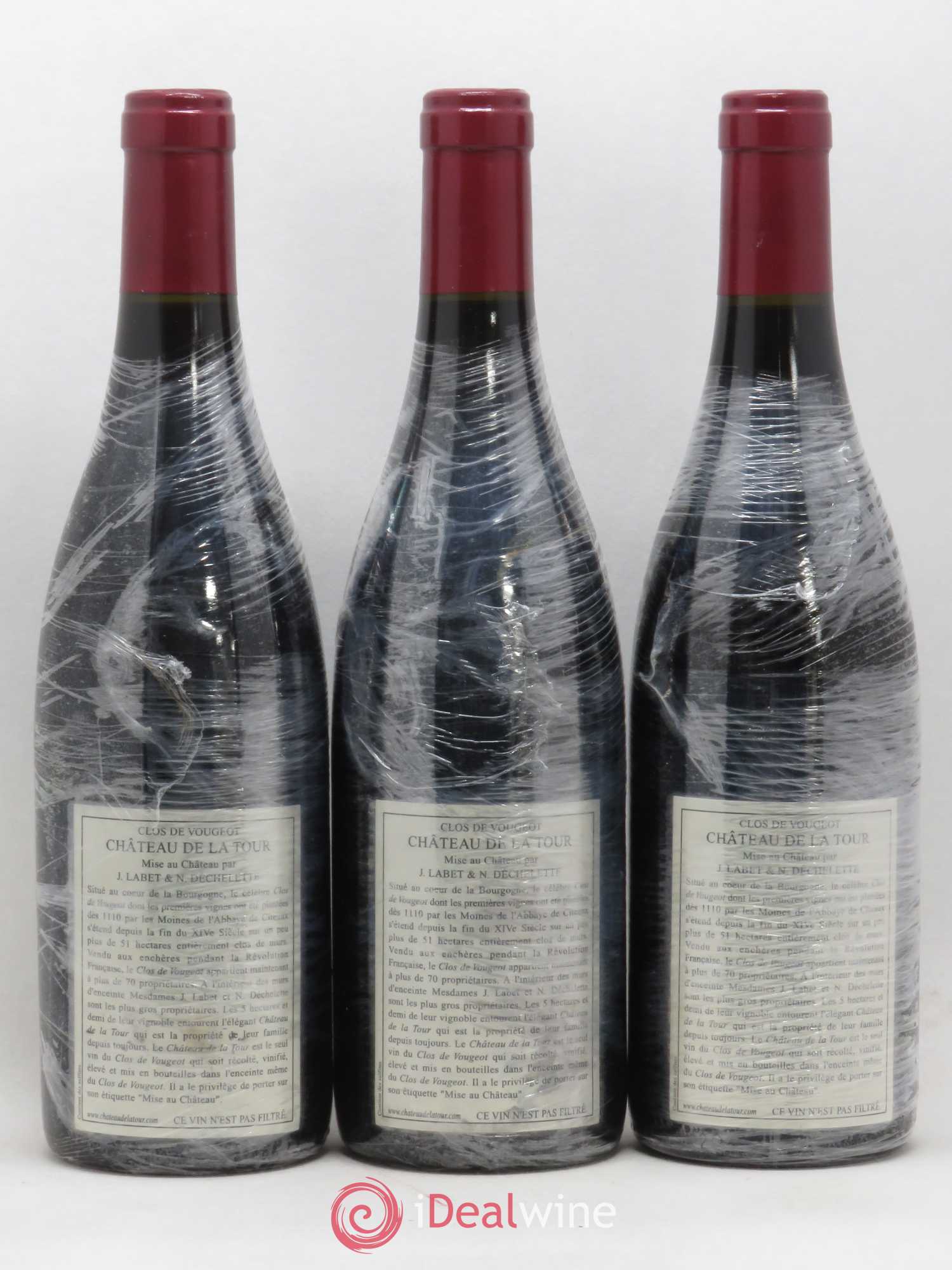 Clos de Vougeot Grand Cru Vieilles Vignes Château de La Tour 2005 - Lot de 3 bouteilles - 1