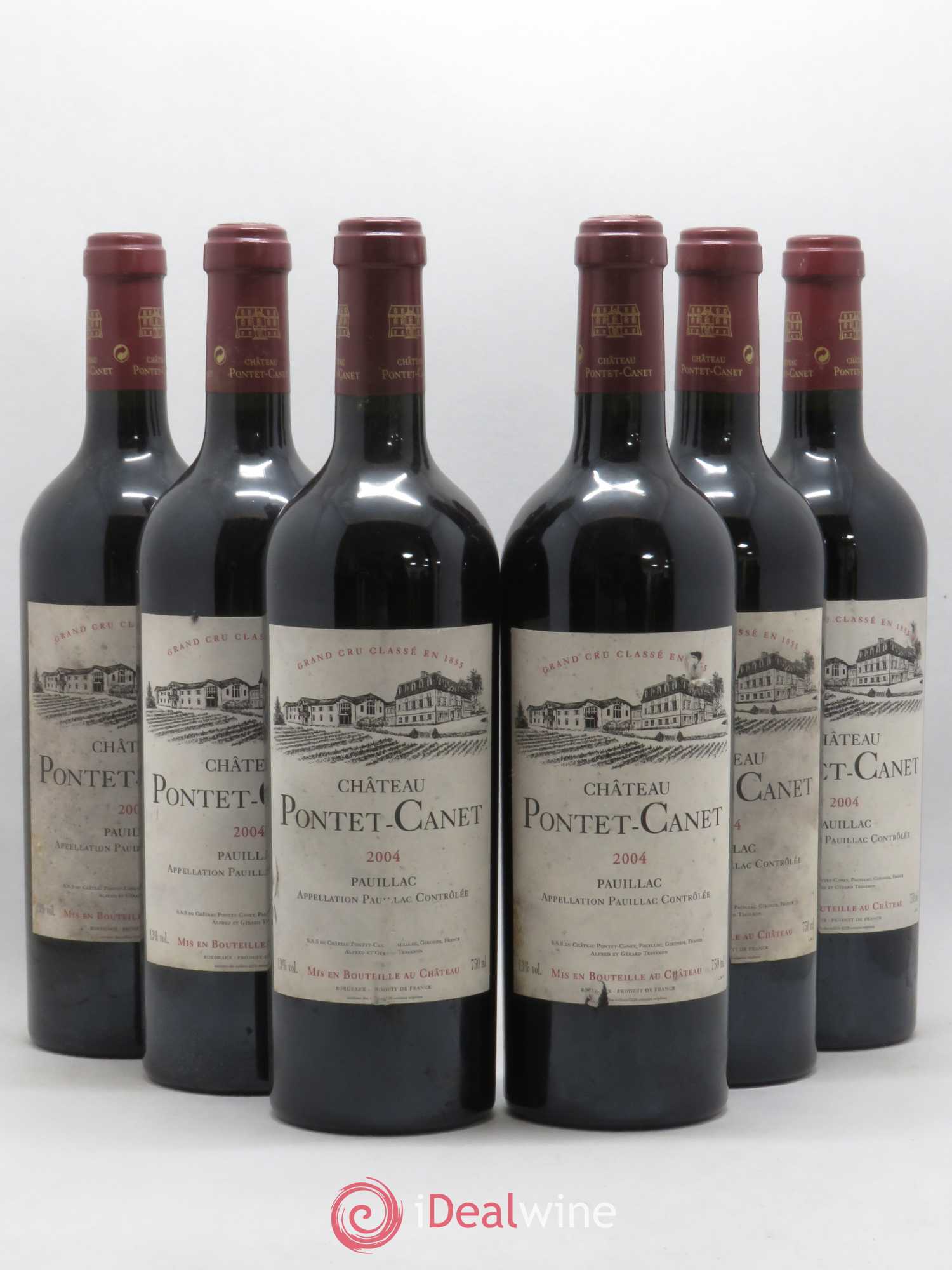Château Pontet Canet 5ème Grand Cru Classé 2004 - Lot de 6 bouteilles - 0