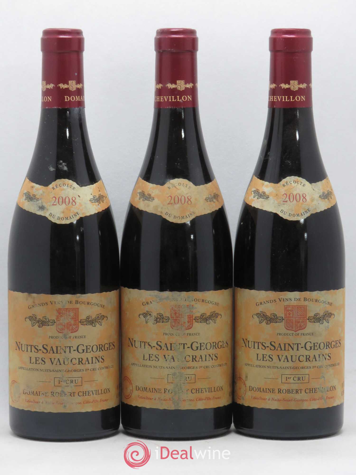 Nuits-Saint-Georges 1er Cru Les Vaucrains Robert Chevillon 2008 - Lot de 3 bouteilles - 0