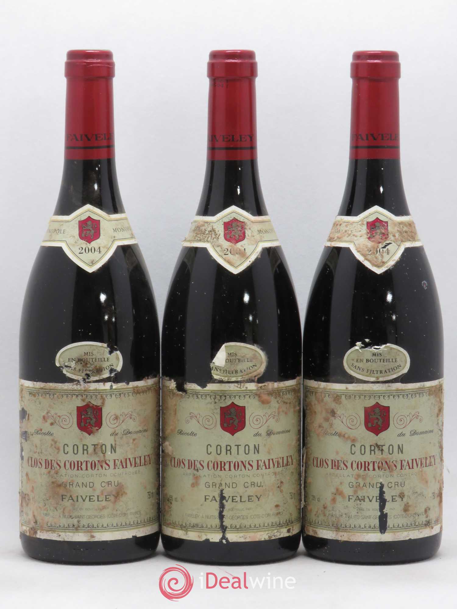 Corton Grand Cru Clos des Cortons Faiveley 2004 - Lot de 3 bouteilles - 0