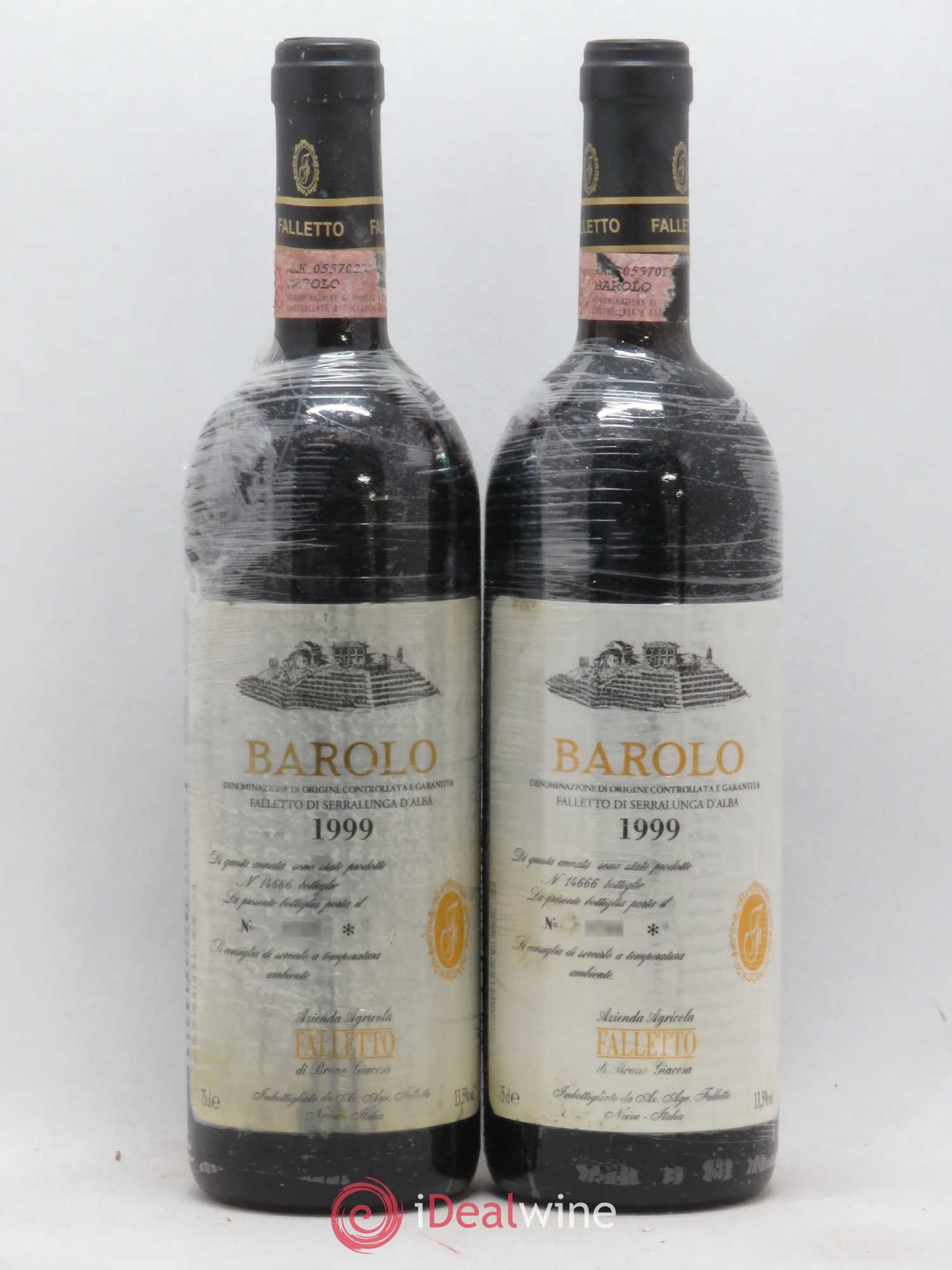 Barolo DOCG Falletto di Serralunga d'Alba Falletto - Bruno Giacosa 1999 - Lotto di 2 bottiglie - 0