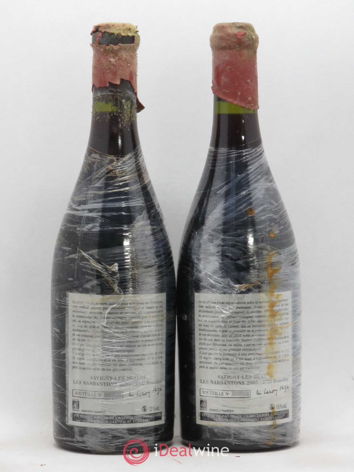 Savigny-lès-Beaune 1er Cru Les Narbantons Leroy (Domaine) 2005 - Lot de 2 bouteilles - 1