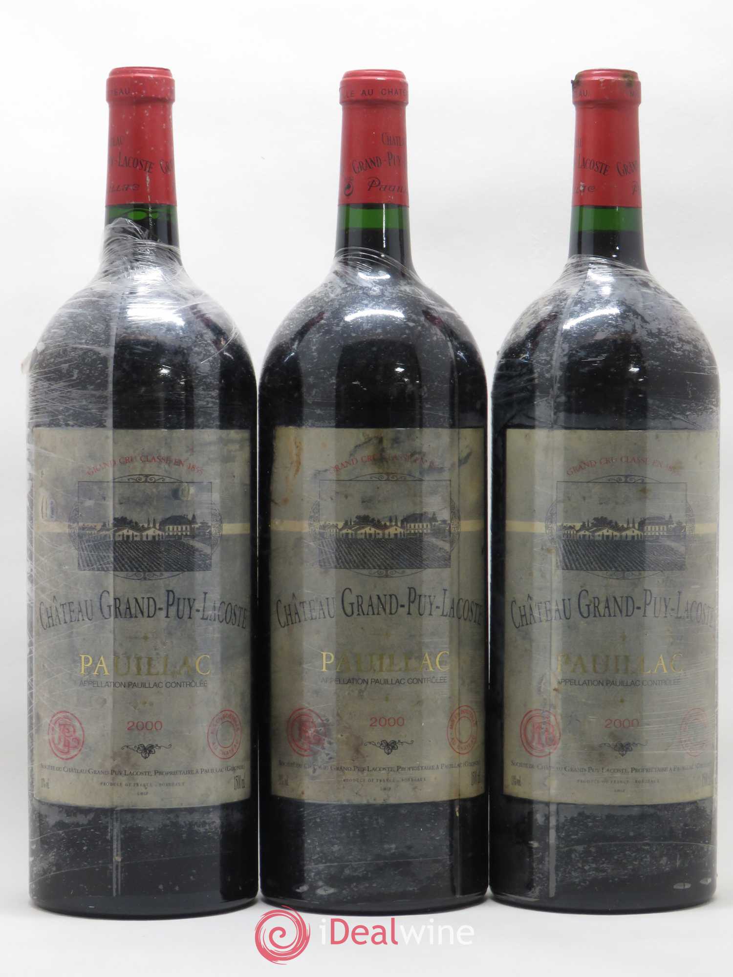 Château Grand Puy Lacoste 5ème Grand Cru Classé 2000 - Lot de 3 magnums - 0