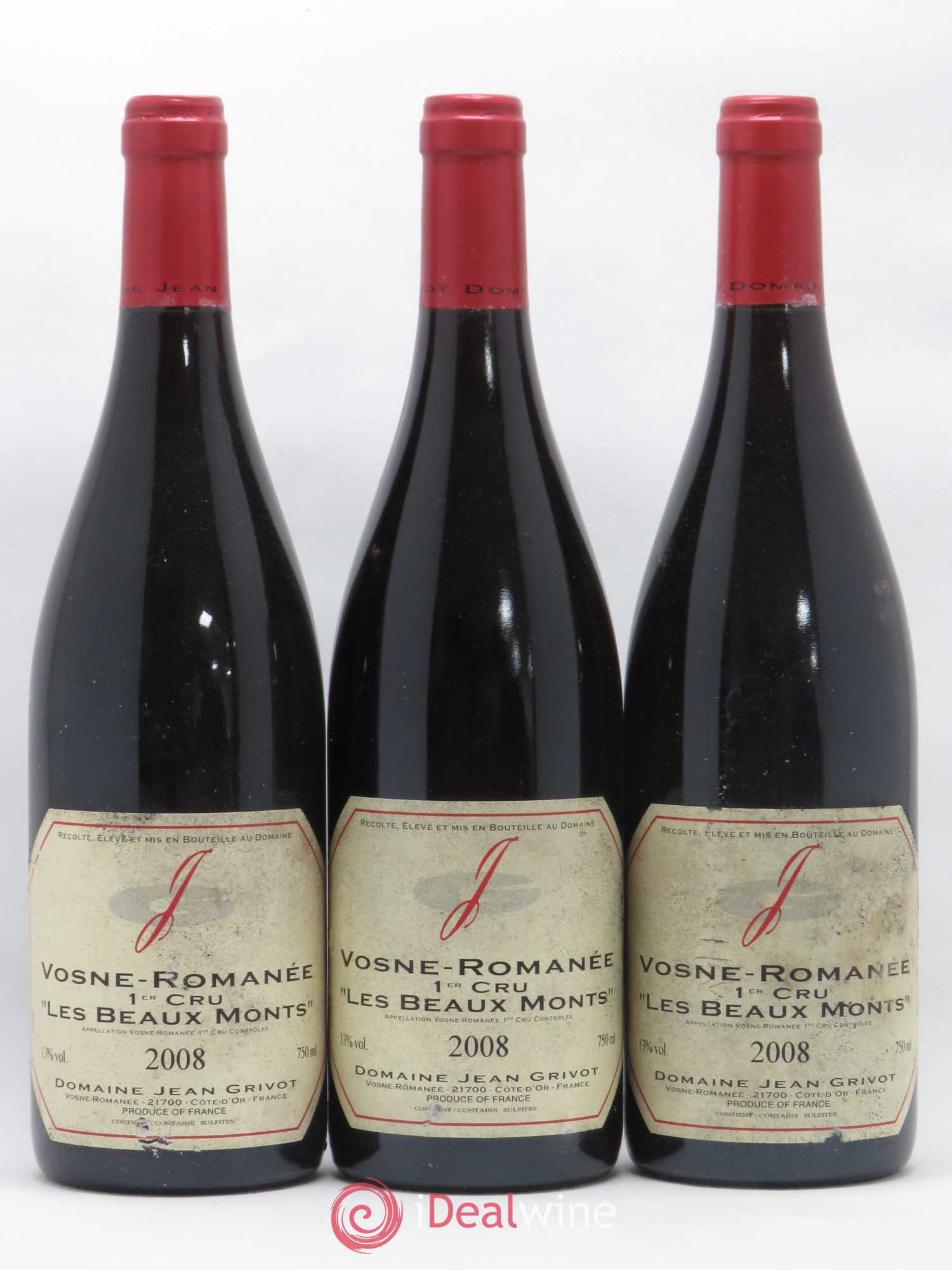 Vosne-Romanée 1er Cru Les Beaux-Monts Jean Grivot 2008 - Lot de 3 bouteilles - 0