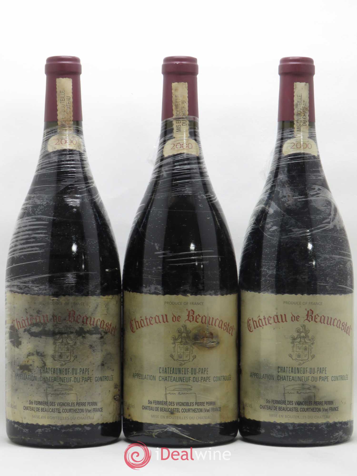 Châteauneuf-du-Pape Château de Beaucastel Famille Perrin 2000 - Lot de 3 magnums - 0