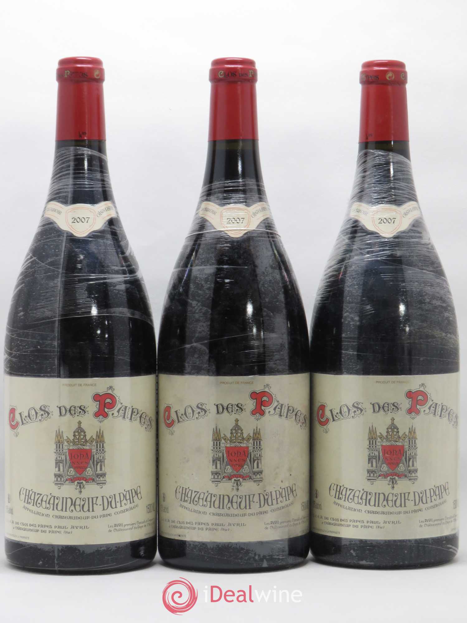 Châteauneuf-du-Pape Clos des Papes - Paul Avril 2007 - Lot de 3 magnums - 0