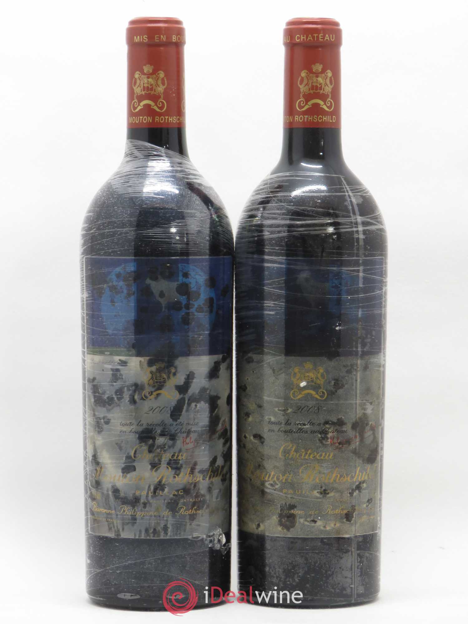 Château Mouton Rothschild 1er Grand Cru Classé 2008 - Lot de 2 bouteilles - 0