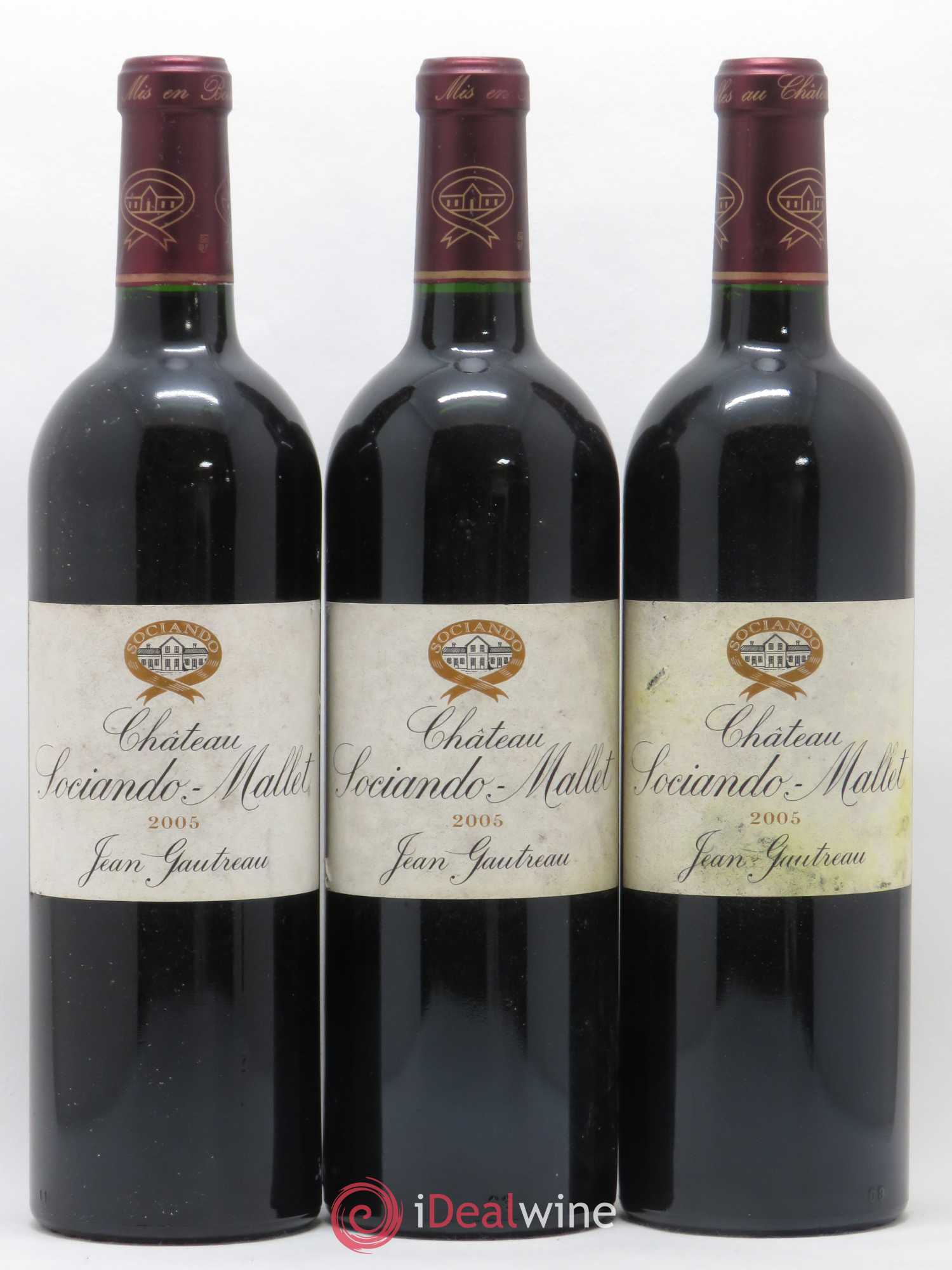 Château Sociando Mallet 2005 - Lot de 3 bouteilles - 0