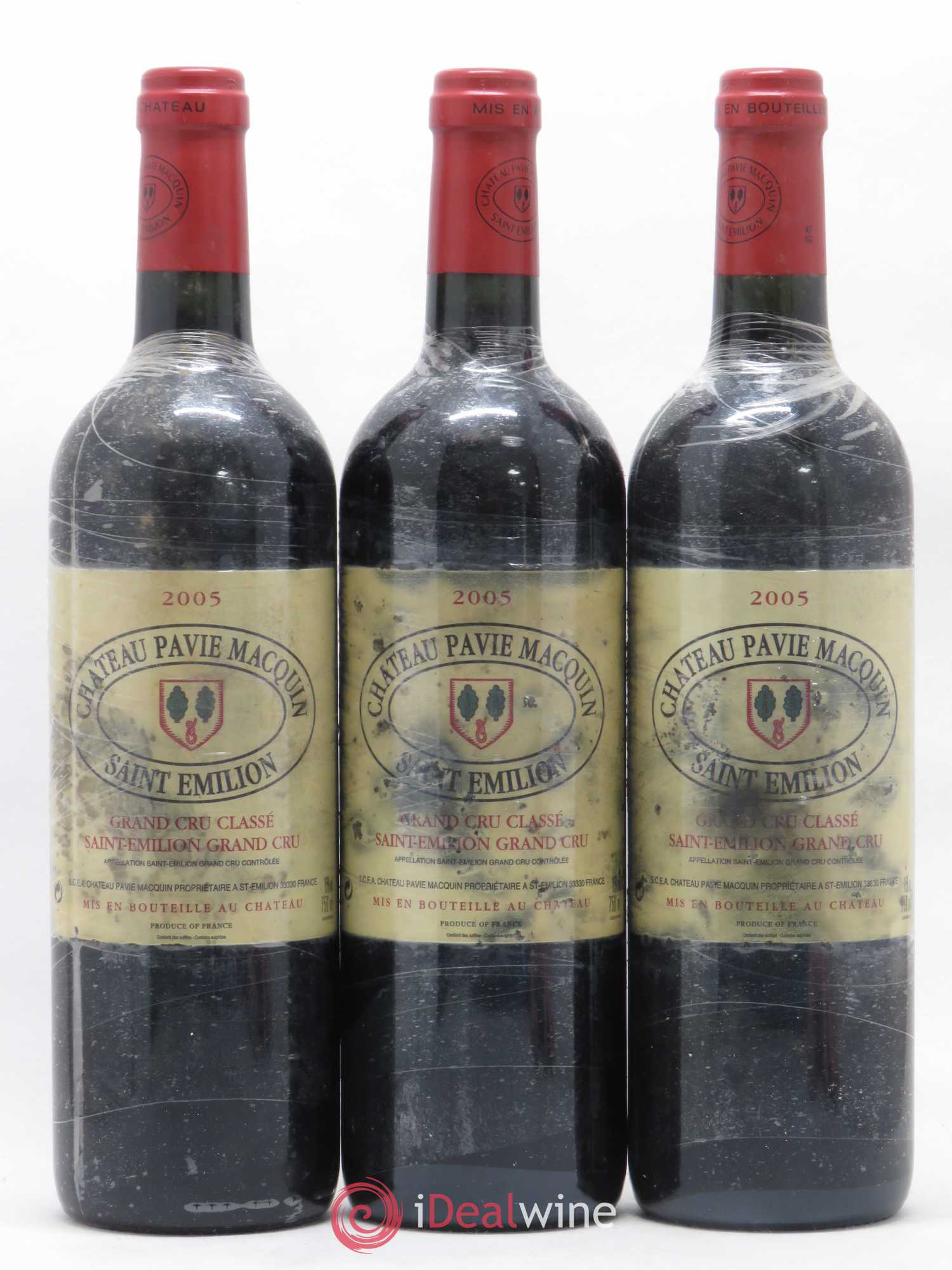 Château Pavie Macquin 1er Grand Cru Classé B 2005 - Lot de 3 bouteilles - 0
