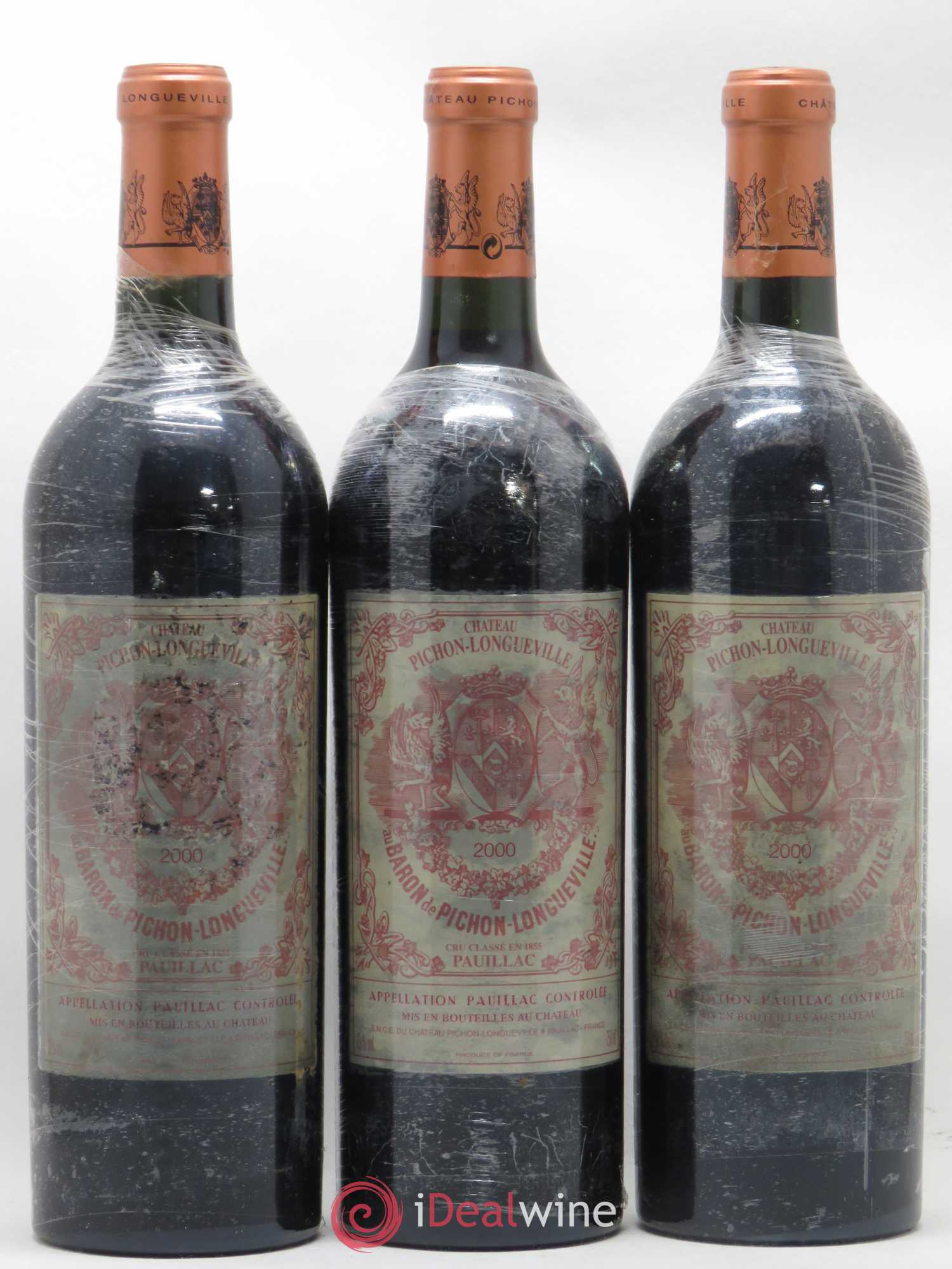 Pichon Longueville Baron 2ème Grand Cru Classé 2000 - Lot de 3 bouteilles - 0