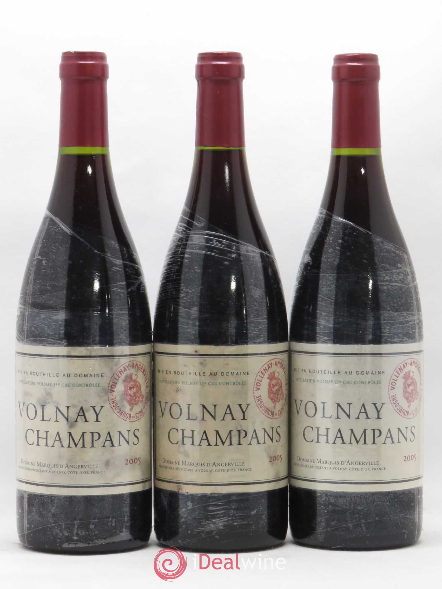 Volnay 1er Cru Champans Marquis d'Angerville (Domaine) 2005 - Lot de 3 bouteilles - 0