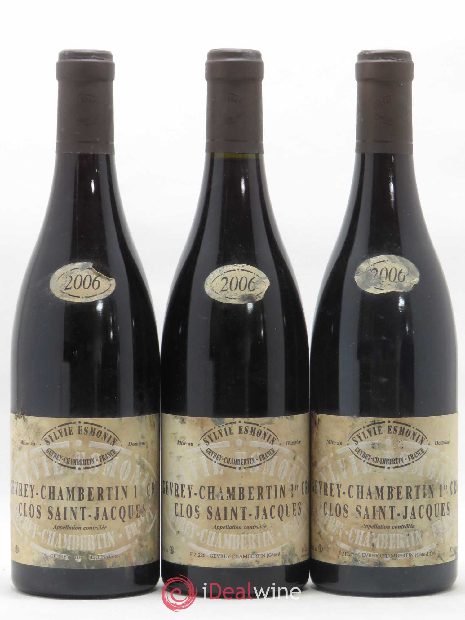 Gevrey-Chambertin 1er Cru Clos Saint Jacques Sylvie Esmonin 2006 - Lot de 3 bouteilles - 0