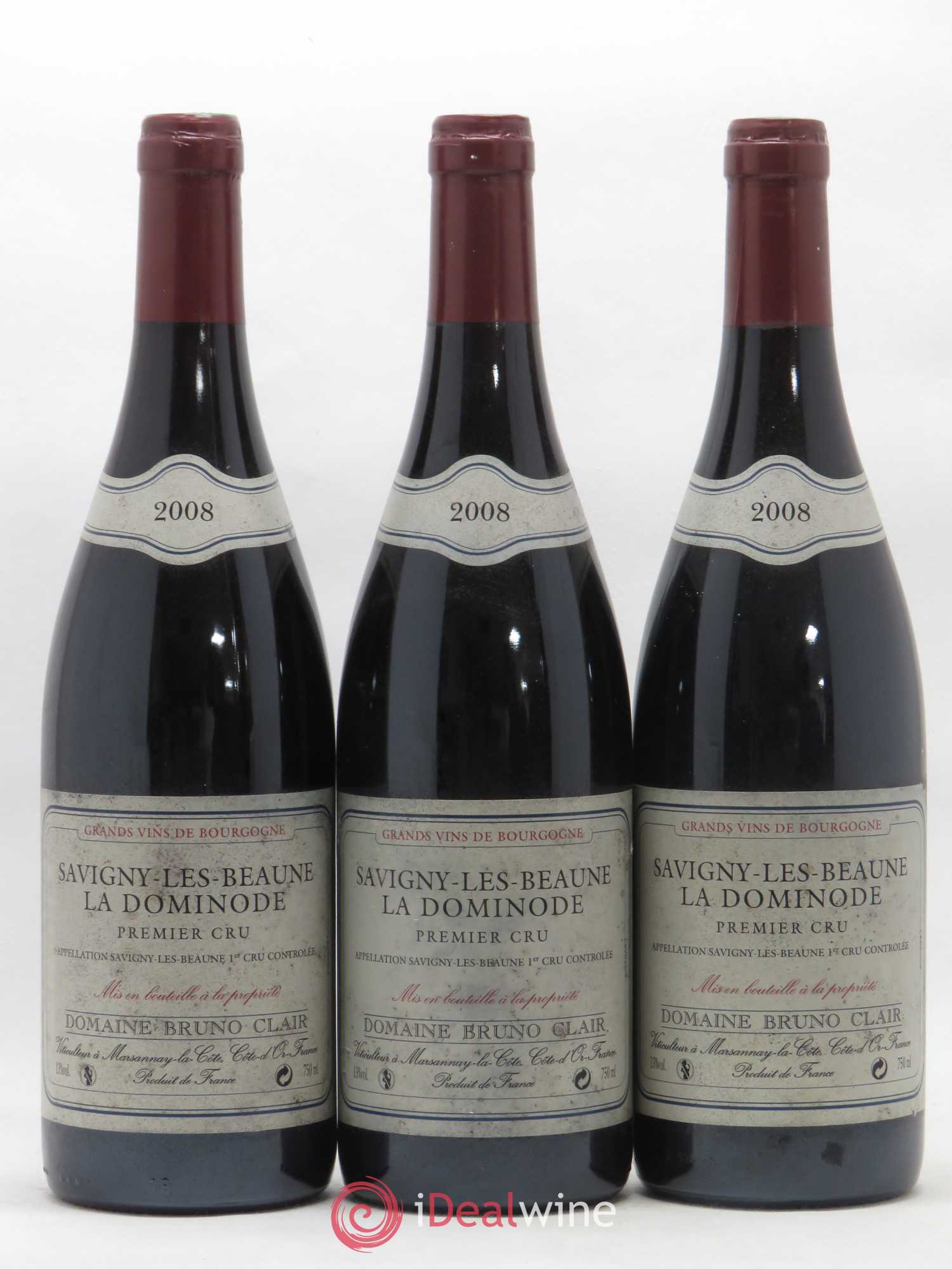 Savigny-lès-Beaune 1er Cru La Dominode Bruno Clair (Domaine) 2008 - Lot de 3 bouteilles - 0