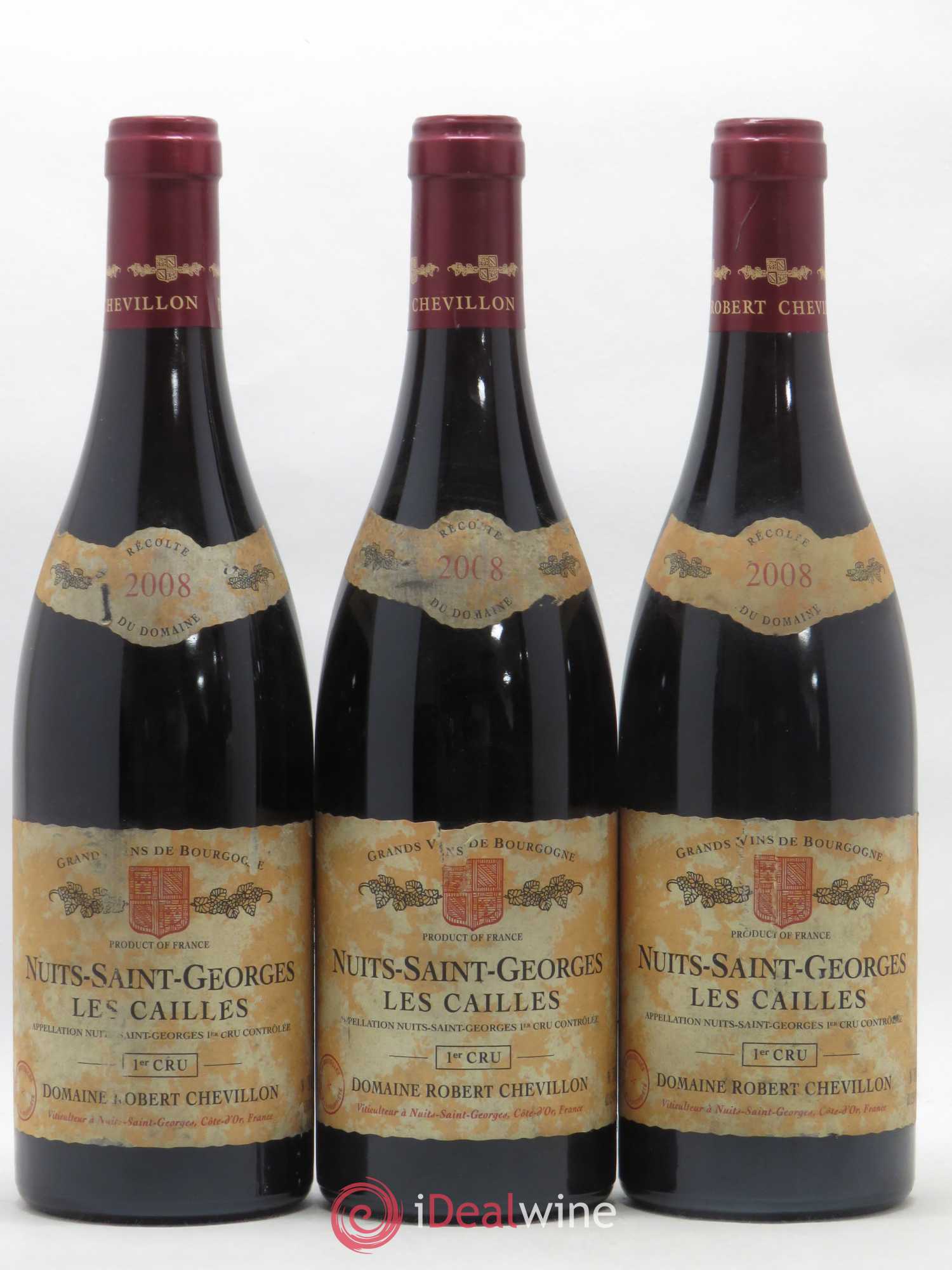 Nuits-Saint-Georges 1er Cru Les Cailles Robert Chevillon 2008 - Lot de 3 bouteilles - 0