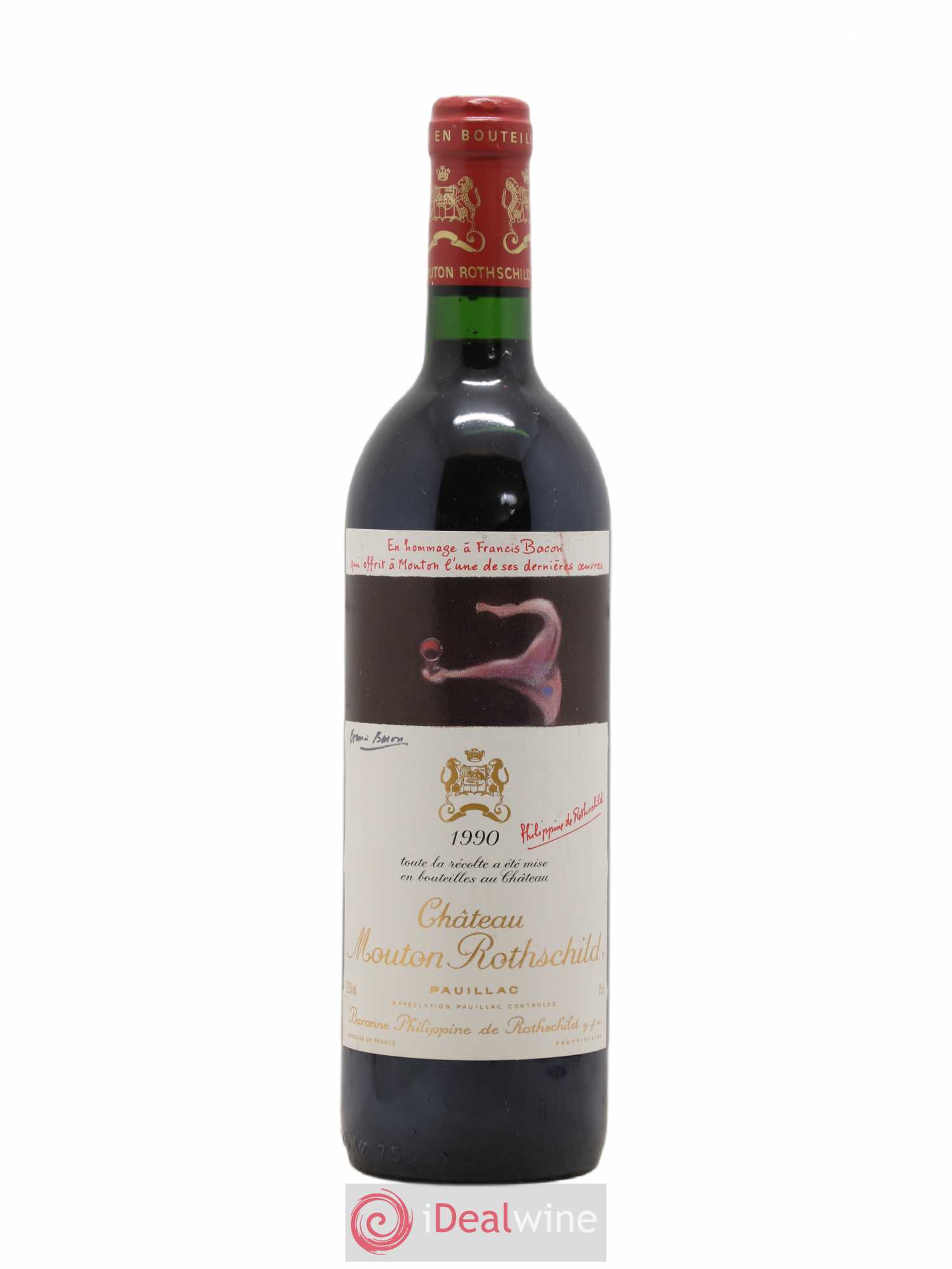 Château Mouton Rothschild 1er Grand Cru Classé 1990 - Lot de 1 bouteille - 0