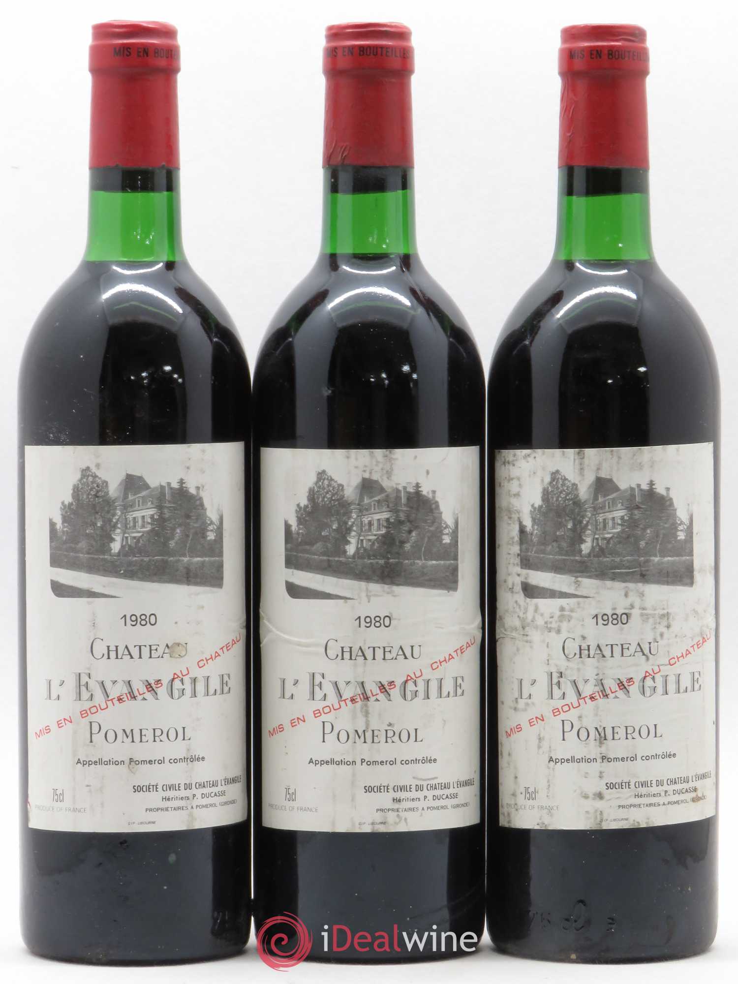 Château l' Évangile 1980 - Lot de 3 bouteilles - 0