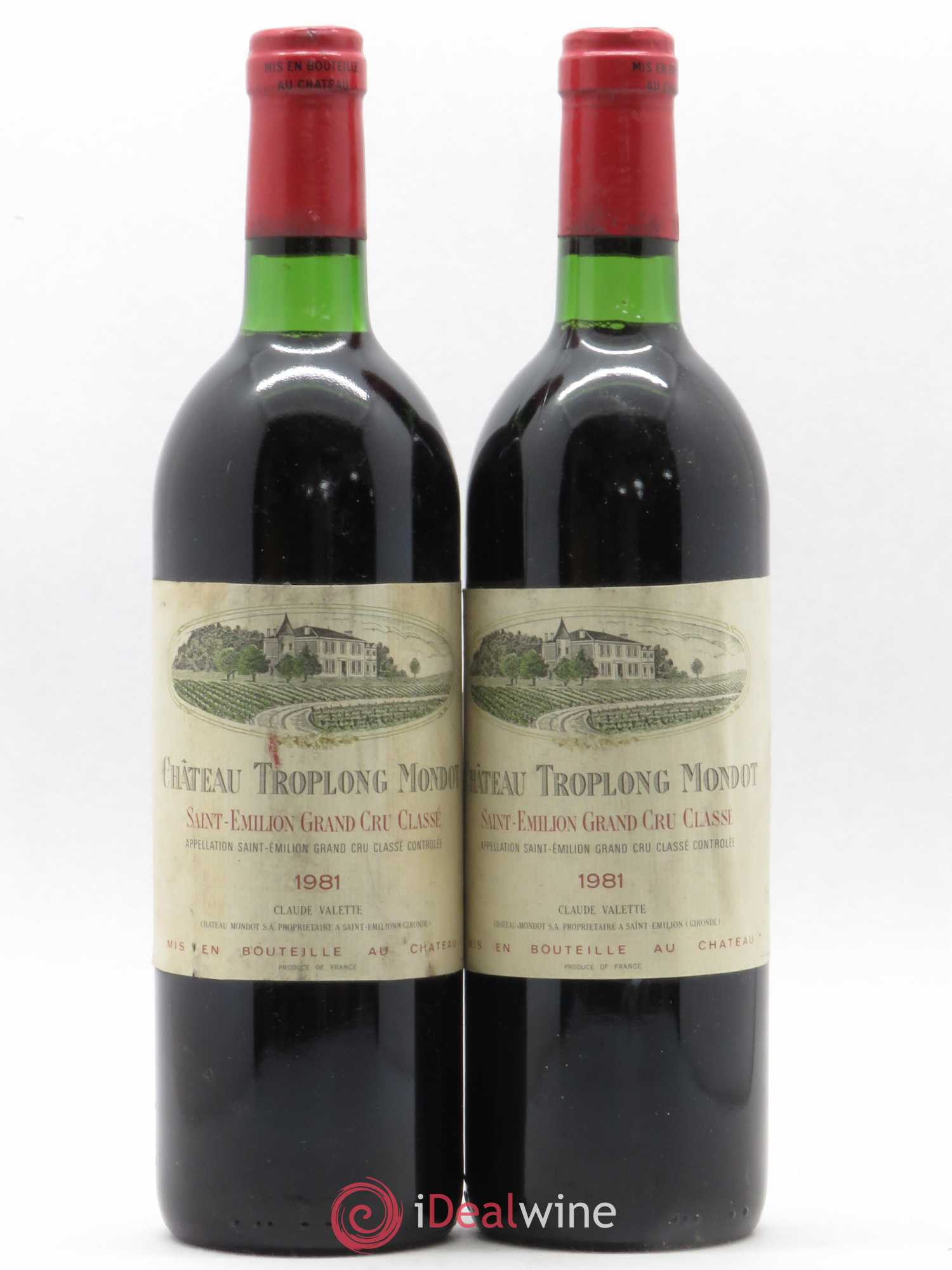 Château Troplong Mondot 1er Grand Cru Classé B 1981 - Lot de 2 bouteilles - 0