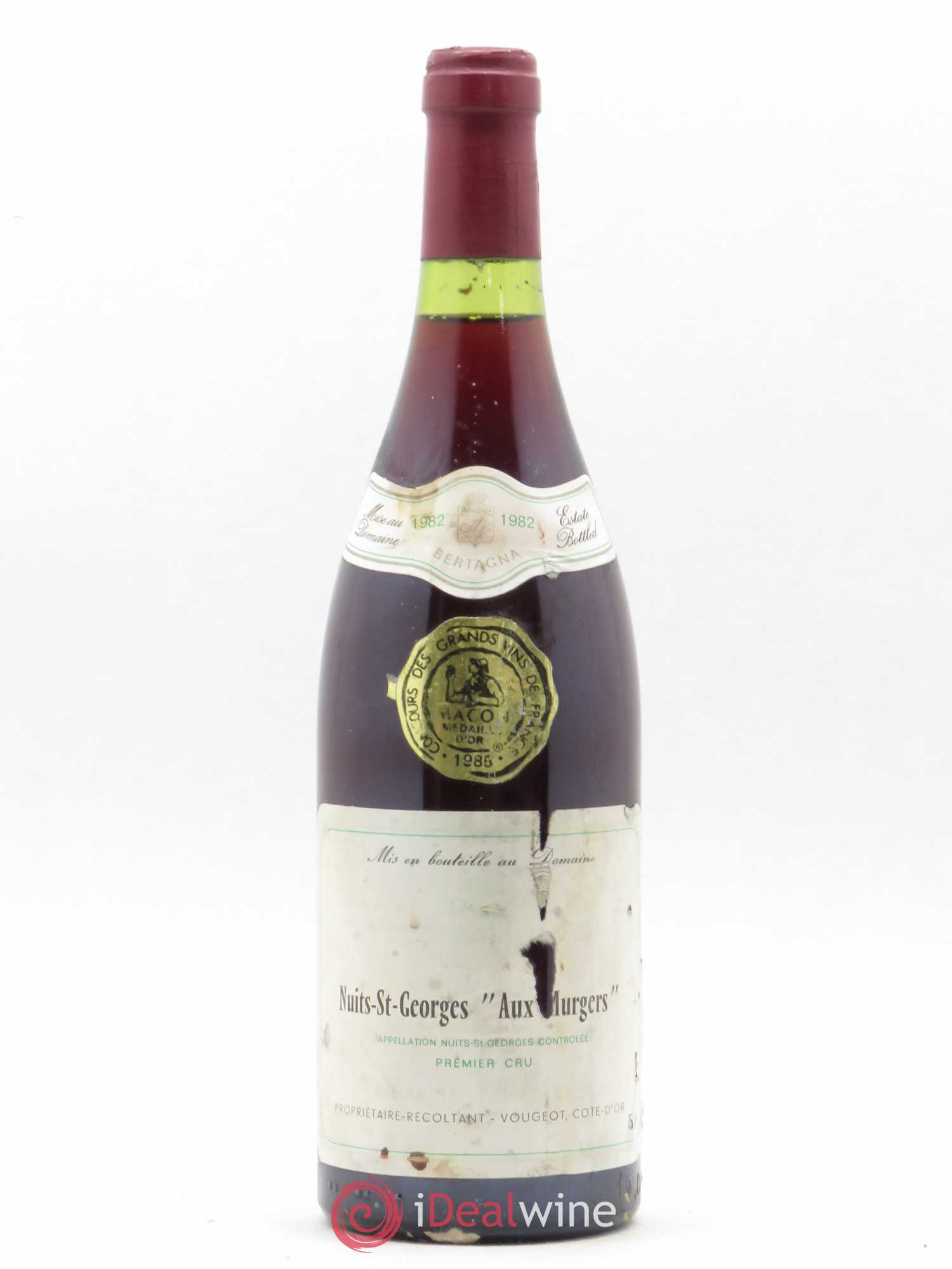 Nuits-Saint-Georges 1er Cru Les Murgers Bertagna 1982 - Lot de 1 bouteille - 0