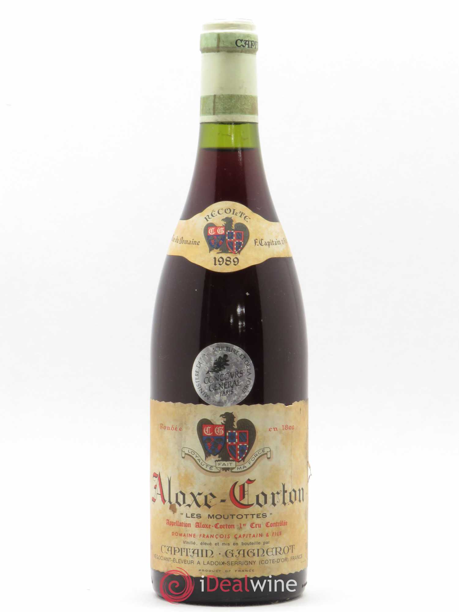 Aloxe-Corton 1er Cru Les Moutottes Domaine Capitain Gagnerot 1989 - Posten von 1 Flasche - 0