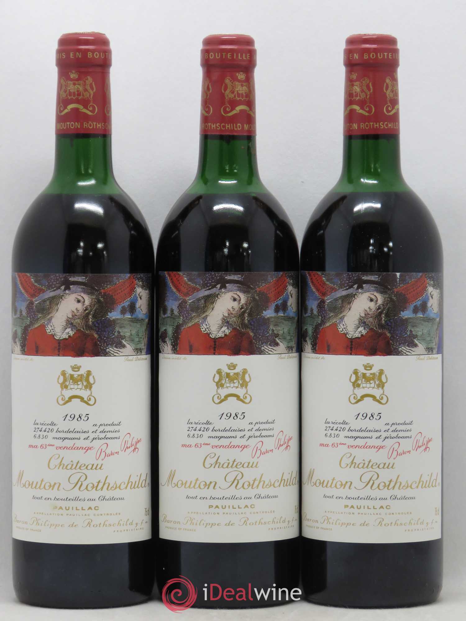 Château Mouton Rothschild 1er Grand Cru Classé 1985 - Lot de 12 bouteilles - 1
