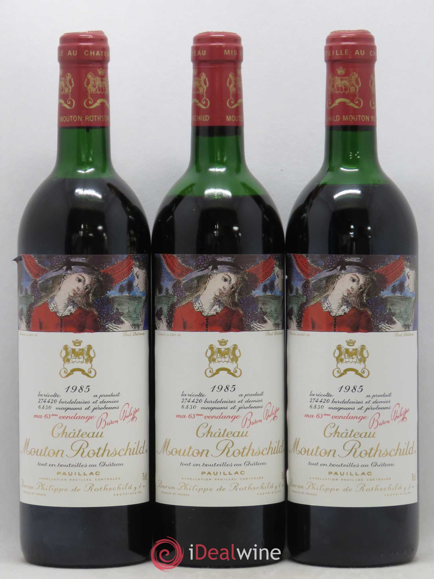 Château Mouton Rothschild 1er Grand Cru Classé 1985 - Lot de 12 bouteilles - 2