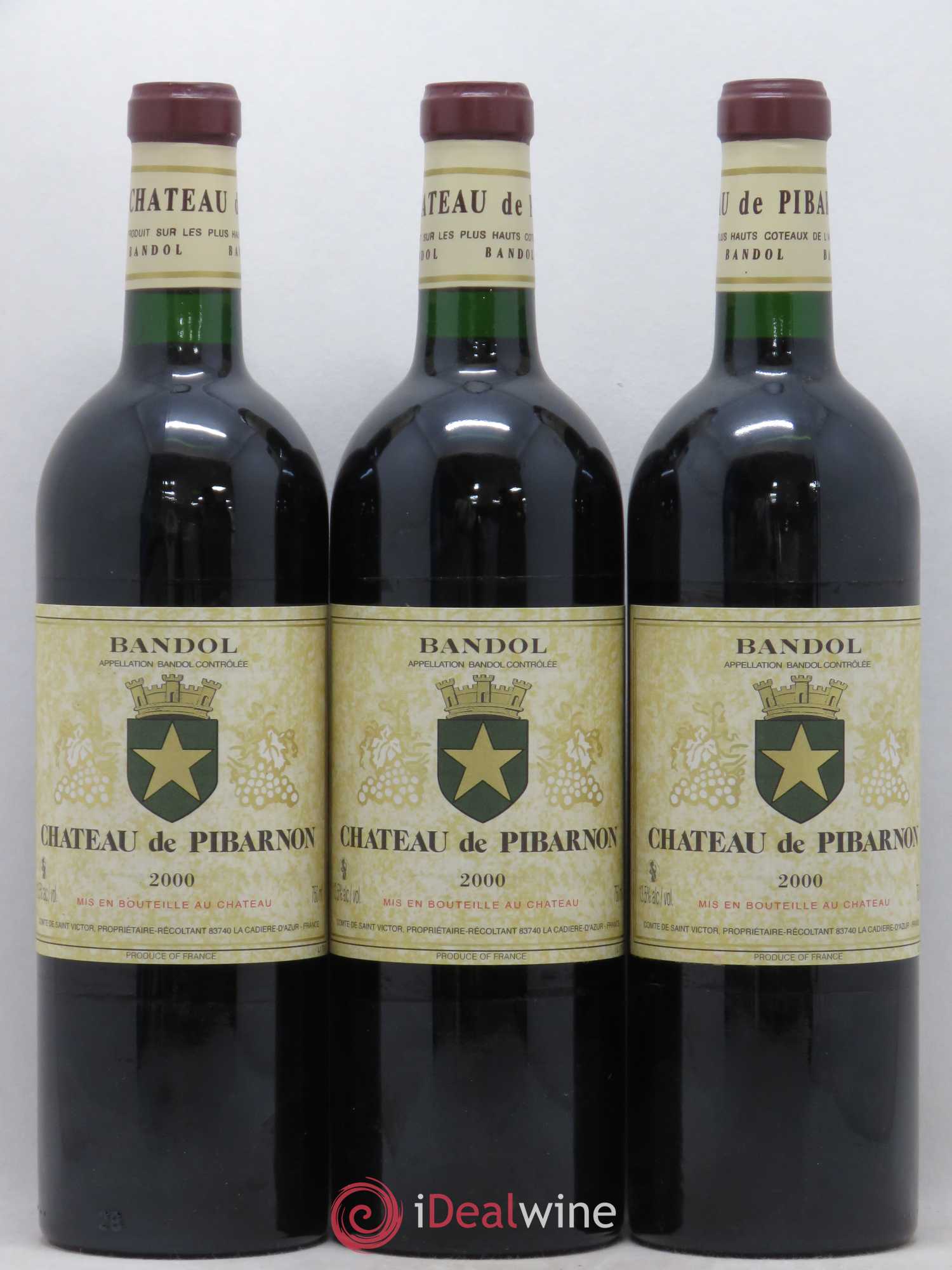 Bandol Château de Pibarnon Comte de Saint-Victor 2000 - Lot de 3 bouteilles - 0