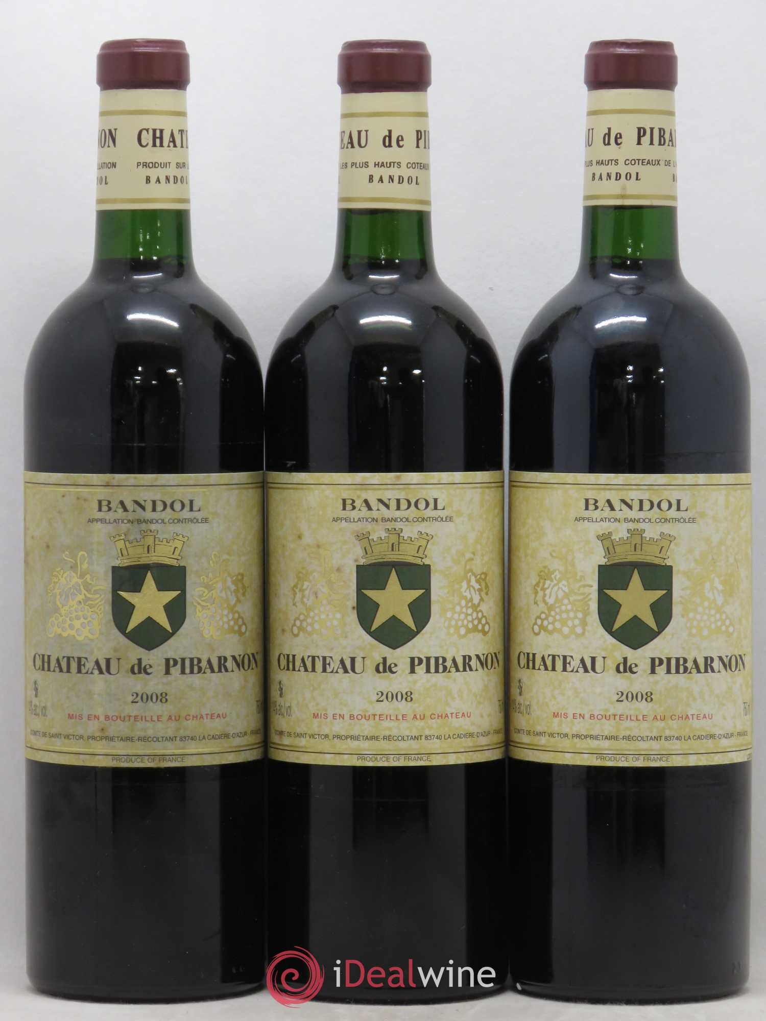 Bandol Château de Pibarnon Comte de Saint-Victor (sans prix de réserve) 2008 - Lot de 3 bouteilles - 0