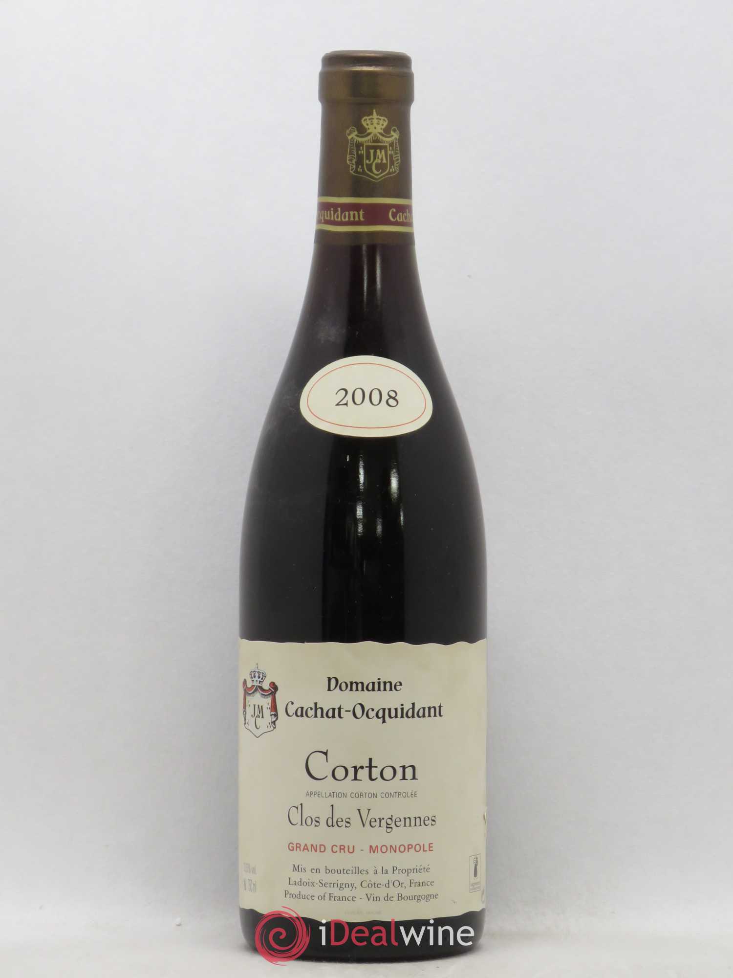 Corton Grand Cru Clos des Vergennes Domaine Cachat-Ocquidant 2008 - Posten von 1 Flasche - 0