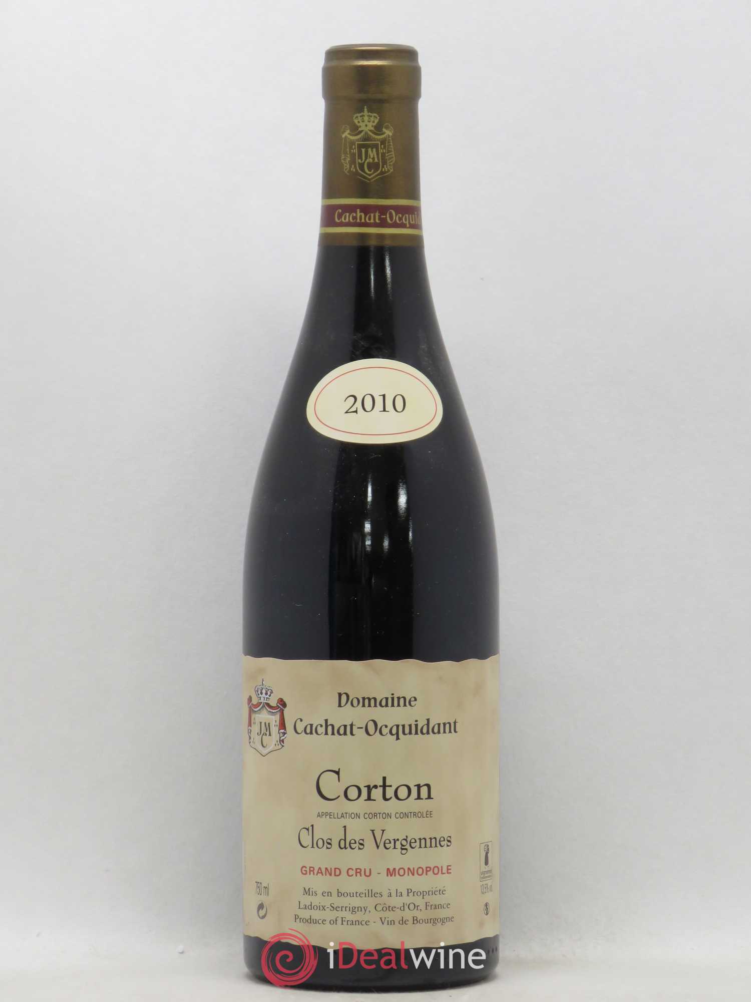 Corton Grand Cru Clos des Vergennes Domaine Cachat-Ocquidant (sans prix de réserve) 2010 - Posten von 1 Flasche - 0