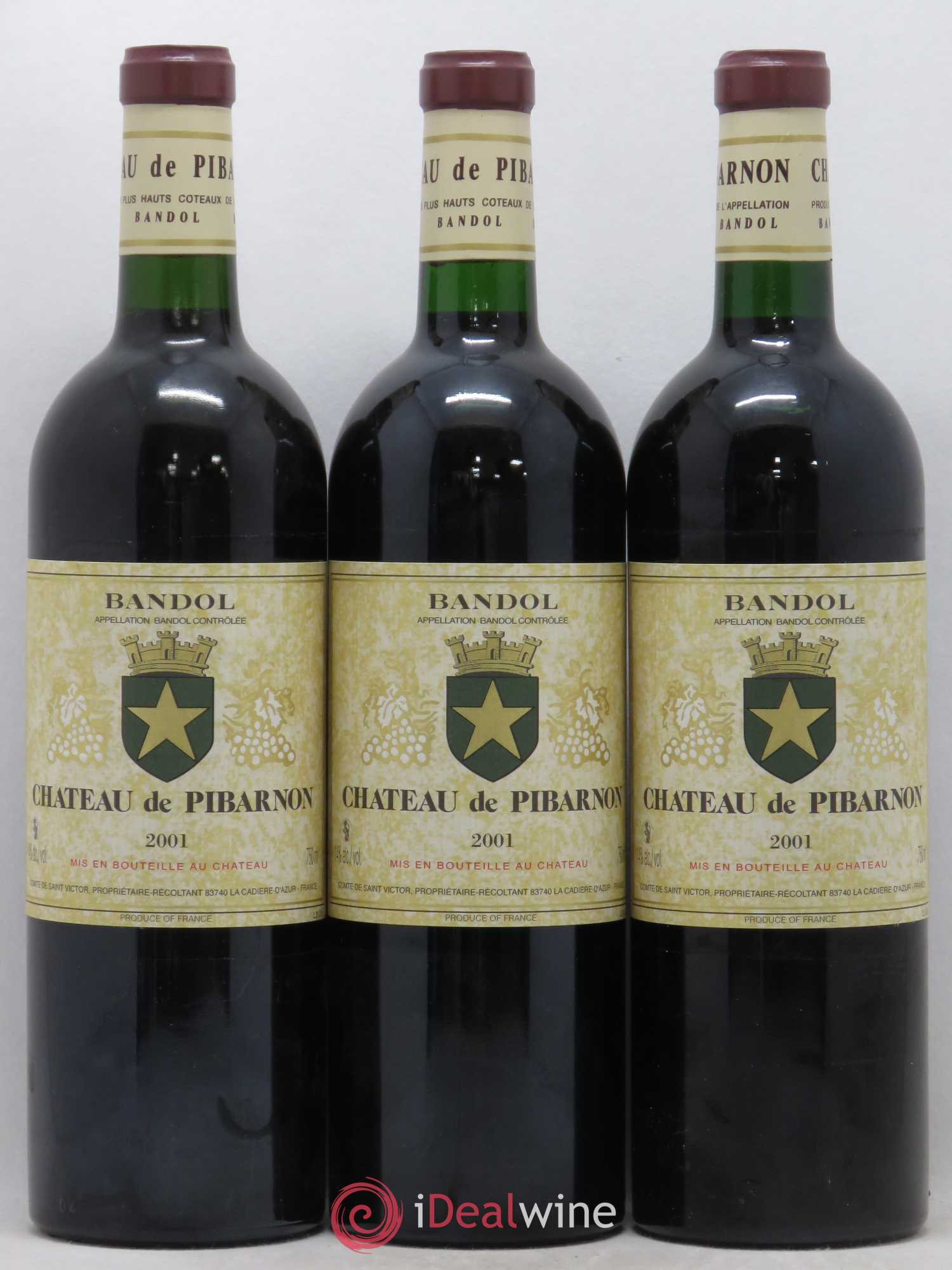 Bandol Château de Pibarnon Comte de Saint-Victor 2001 - Lot de 3 bouteilles - 0